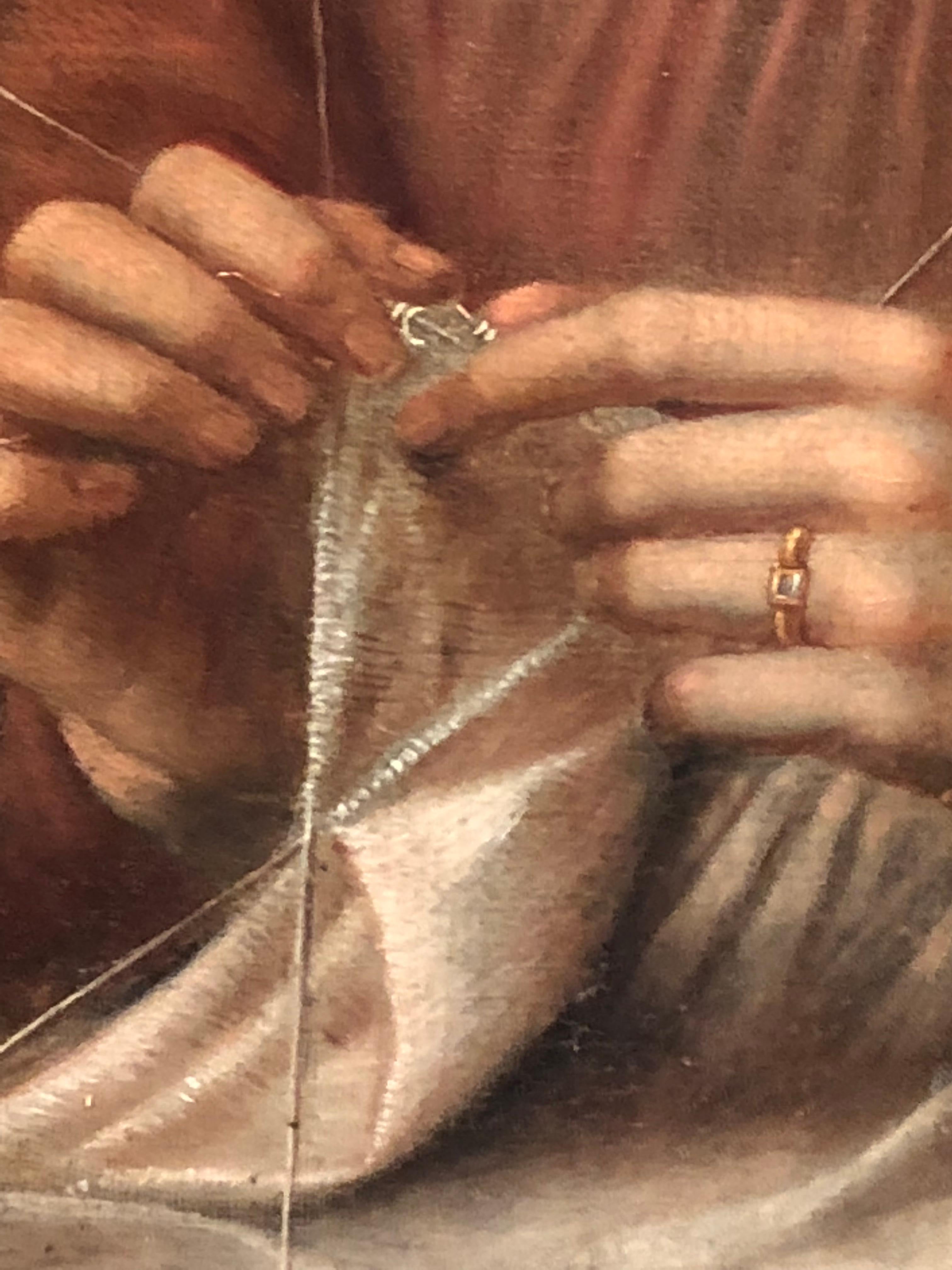Painted French Portrait of a Woman, 18th Century