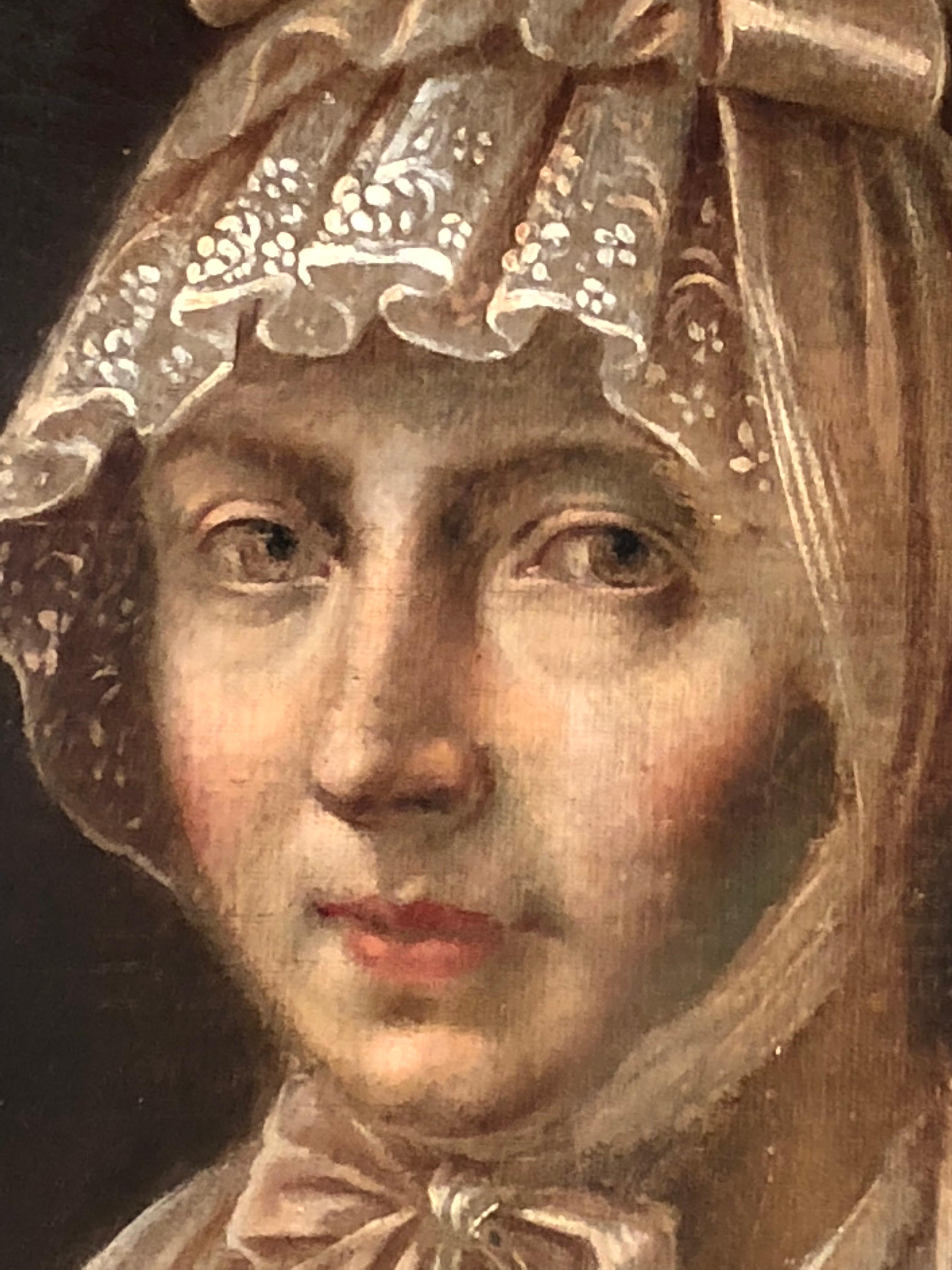 French Portrait of a Woman, 18th Century In Good Condition In Doylestown, PA