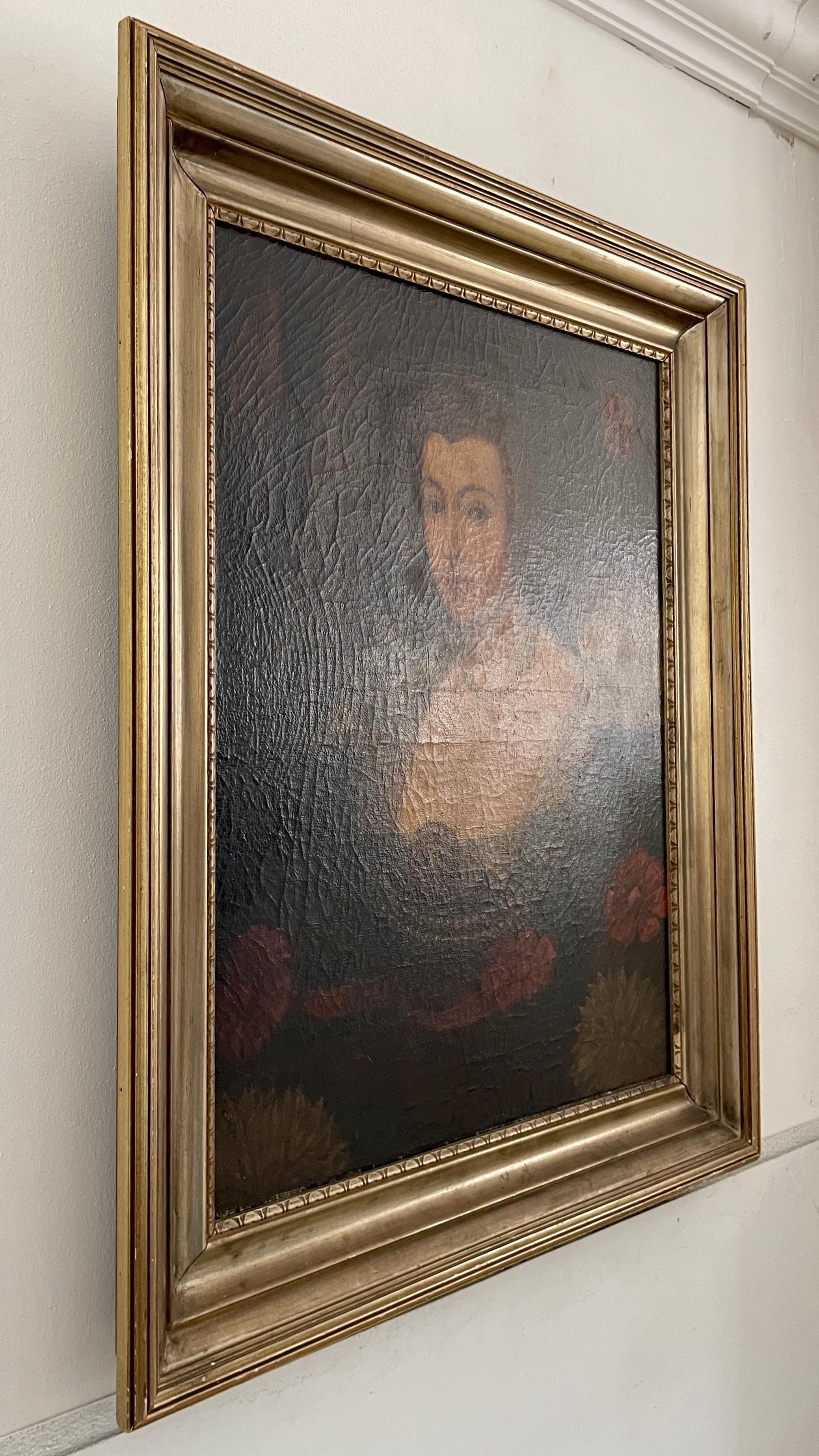 Portrait of a woman. In the French Style, fabulous details especially the details of the clothing. More of the Renaissance style clothing too. Add some French culture to your home.