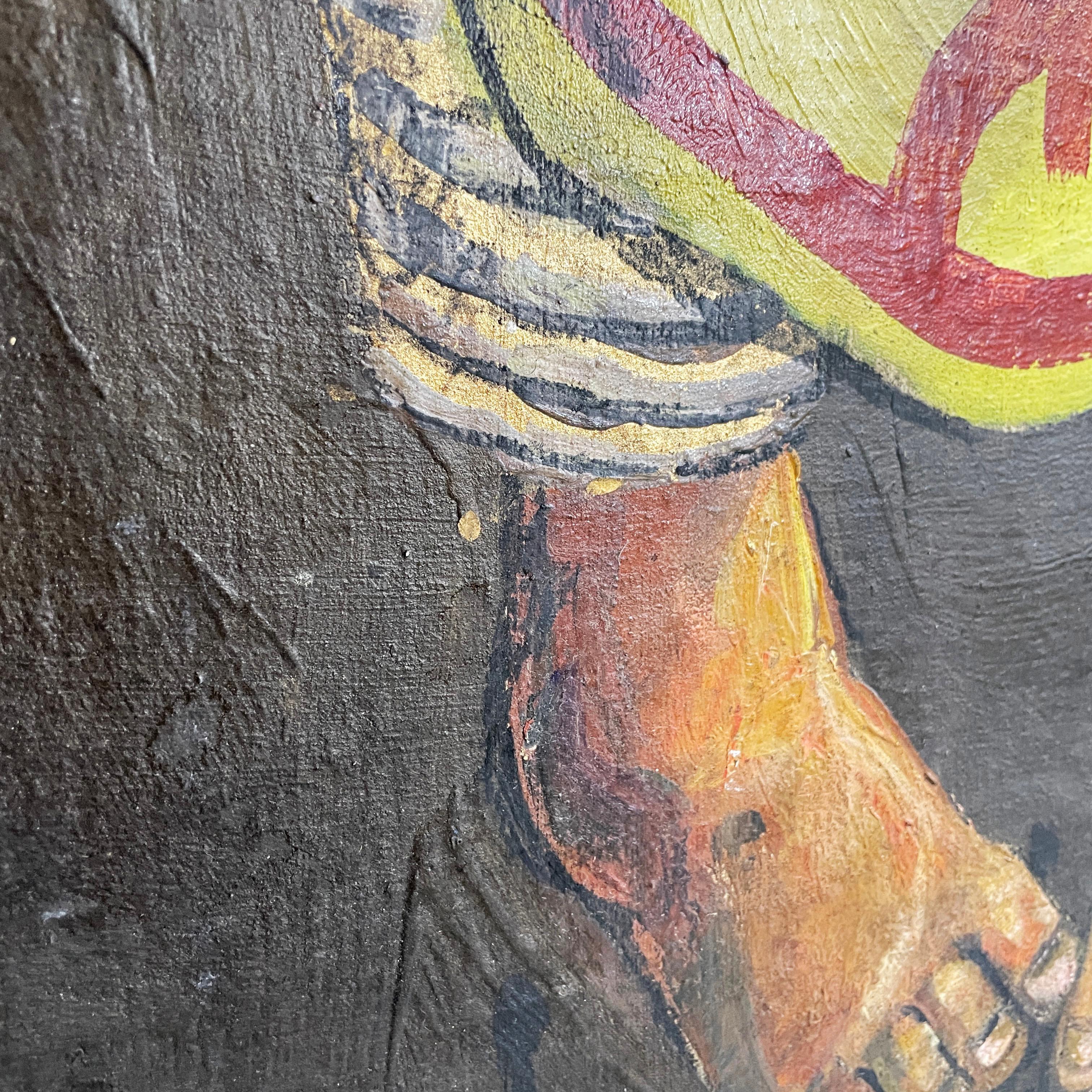 Pittura post cubista francese su masonite di Etiennette Johan, anni '50 in vendita 5