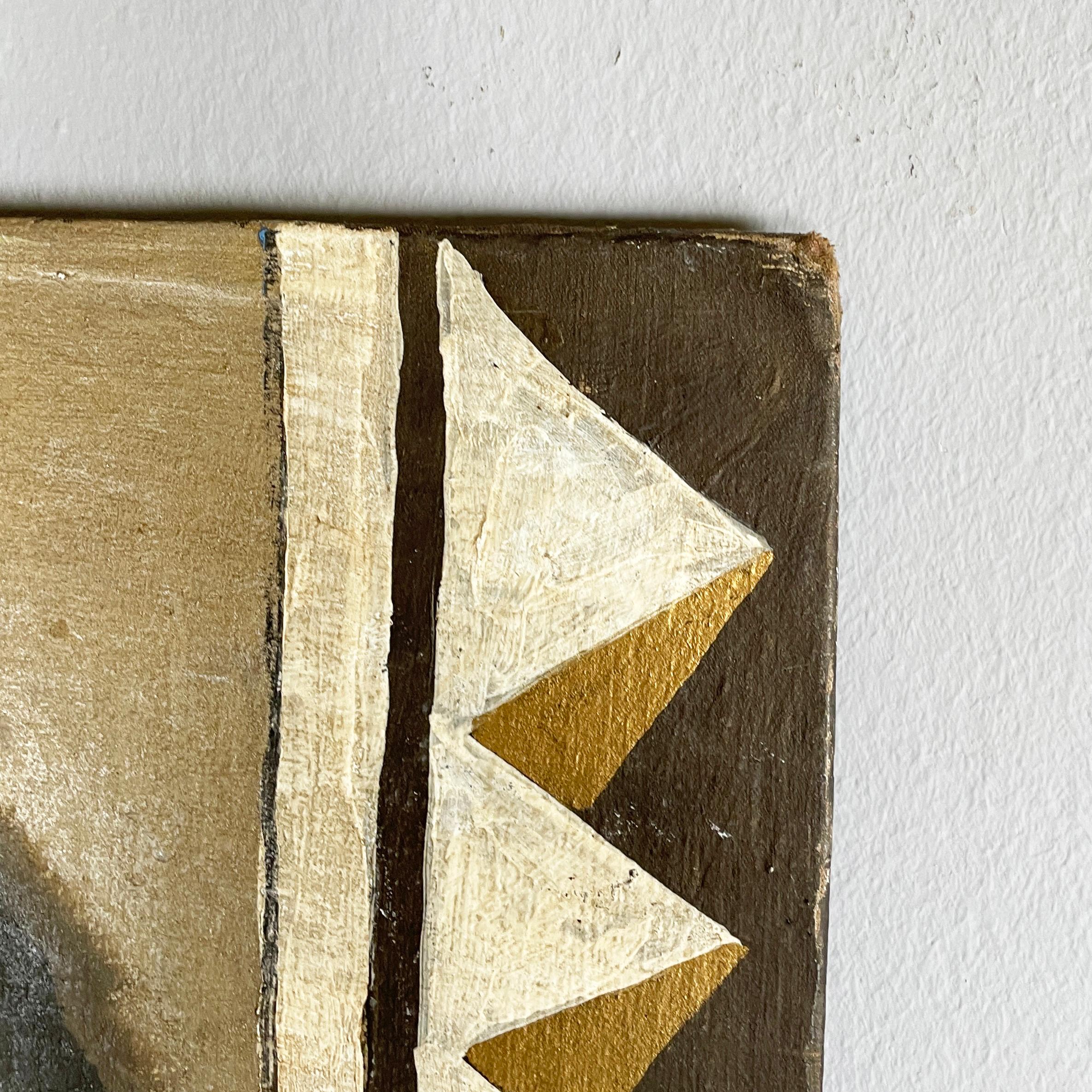 Pittura post cubista francese su masonite di Etiennette Johan, anni '50 in vendita 1