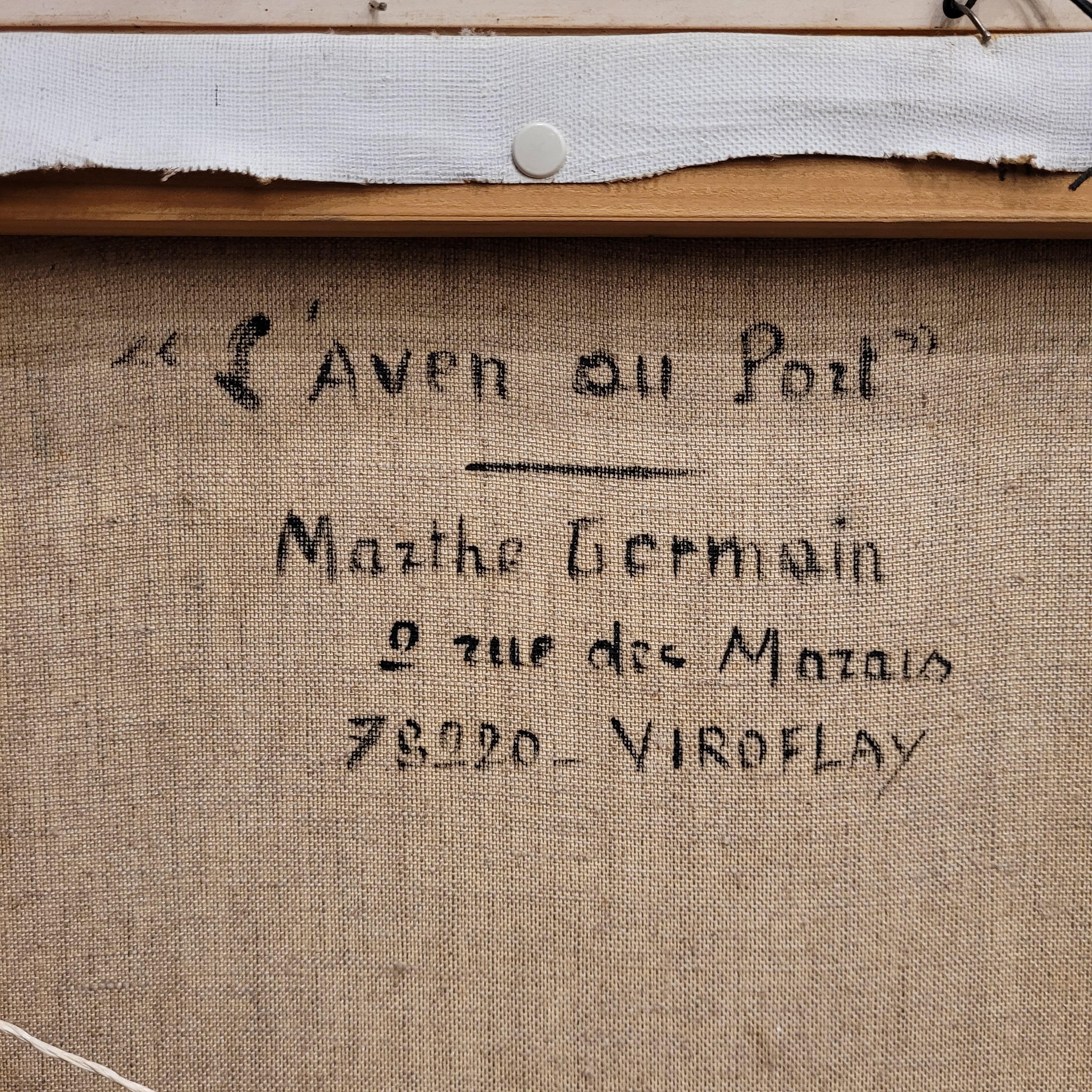 Post-Impressionnisme français Huile sur toile Paysage L'avenue du port par Mart en vente 9