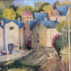 Olio su tela del Post-Impressionismo francese Paesaggio Il viale del porto di Mart