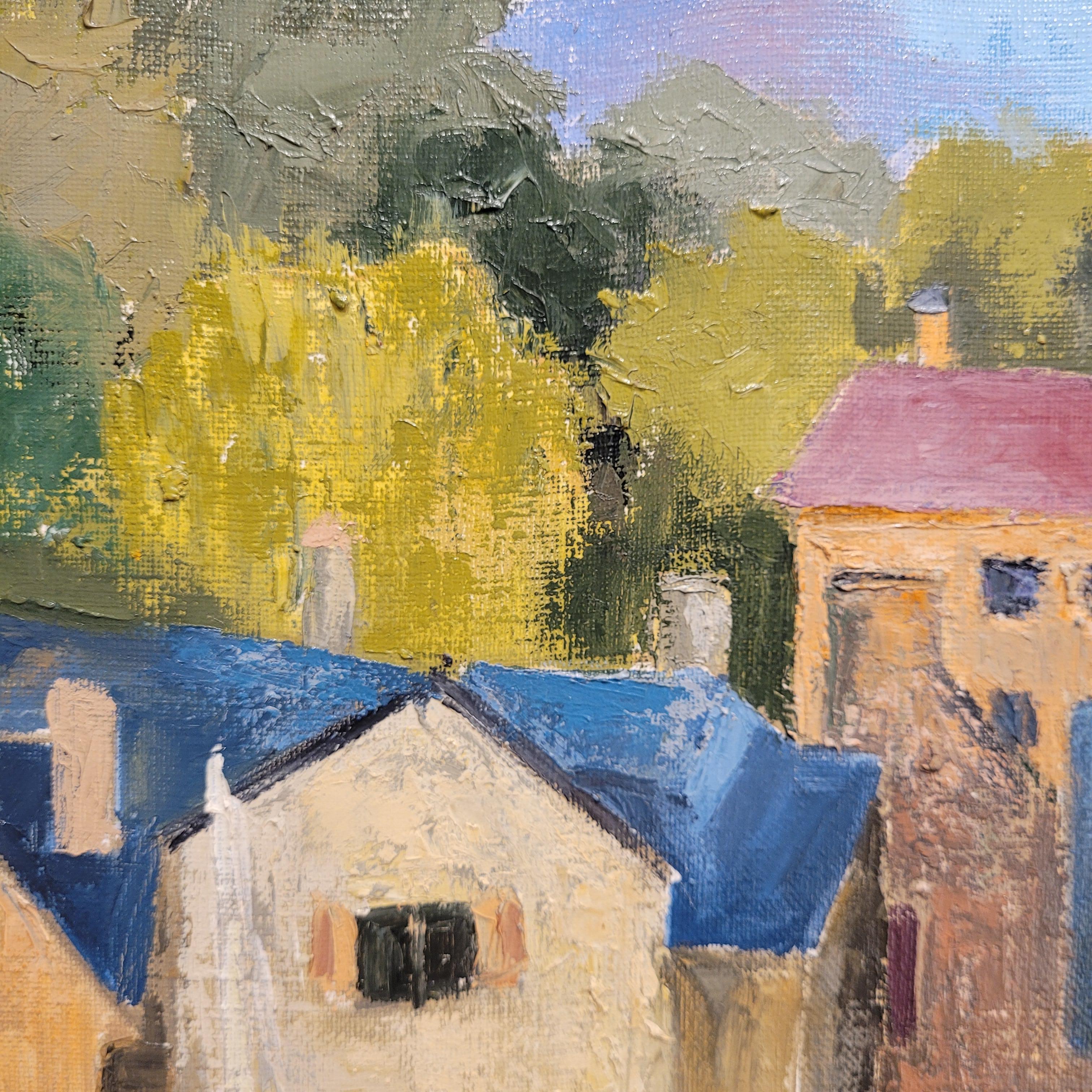 Post-Impressionnisme français Huile sur toile Paysage L'avenue du port par Mart en vente 12