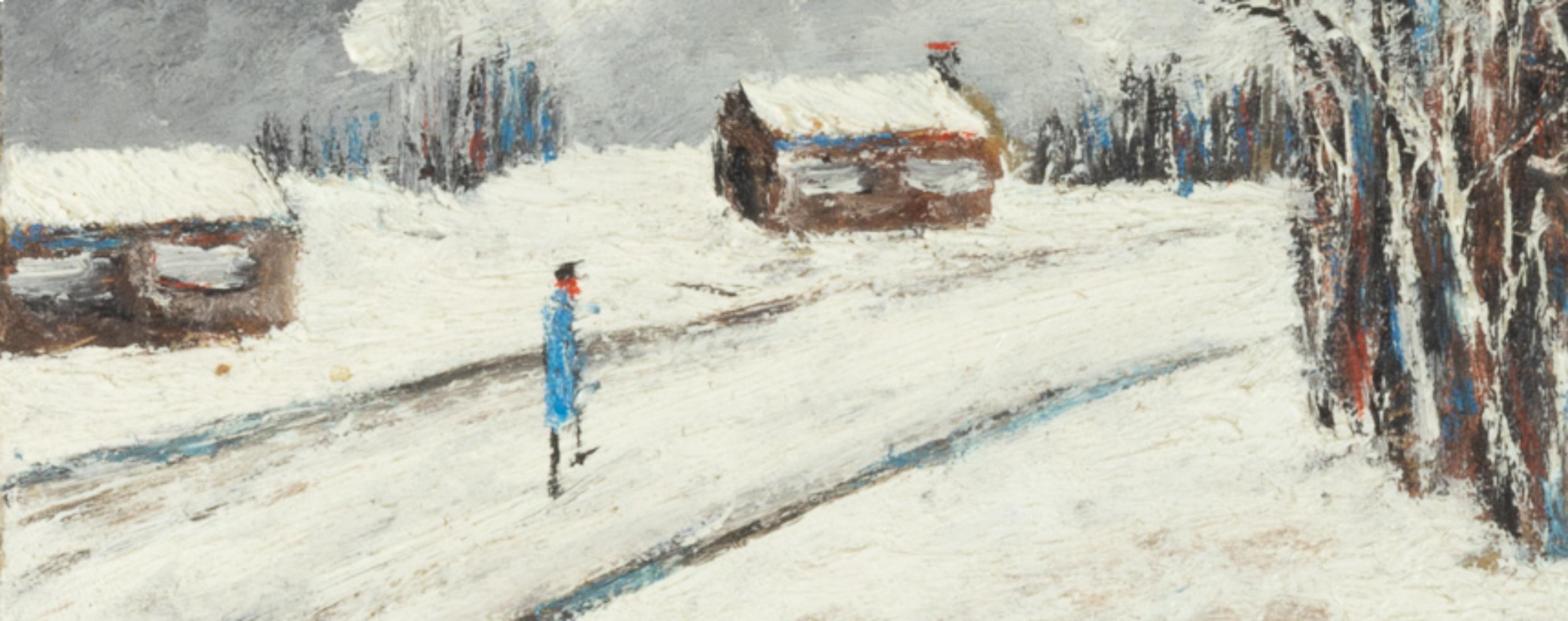 20th Century French Post-Impressionism Painting, Paris Winter, «R . Bosc» For Sale