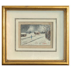 French Post-Impressionism Painting, Paris Winter, «R . Bosc»