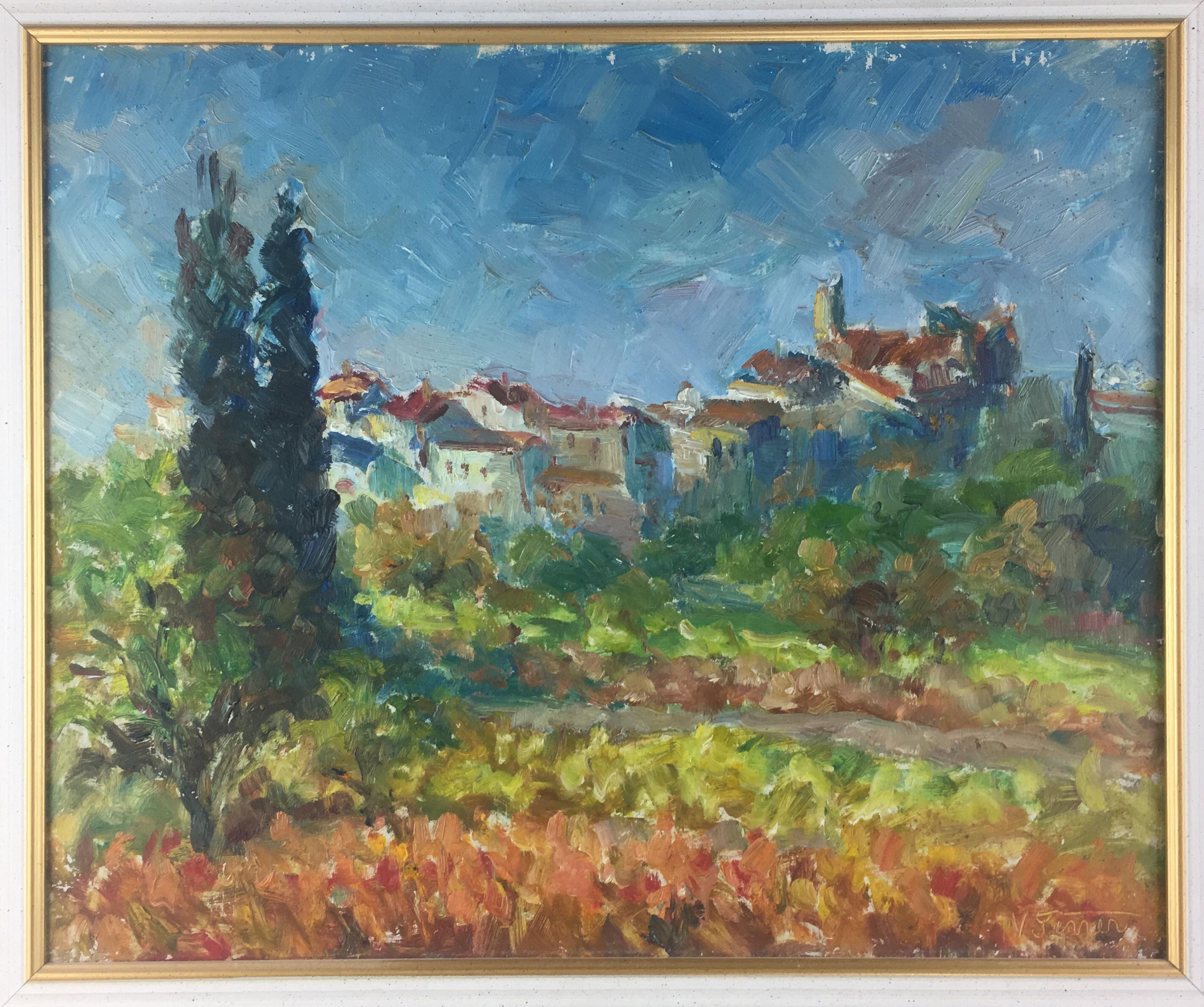 20th Century French Post-Impressionist Landscape Painting by Victor Ferreri