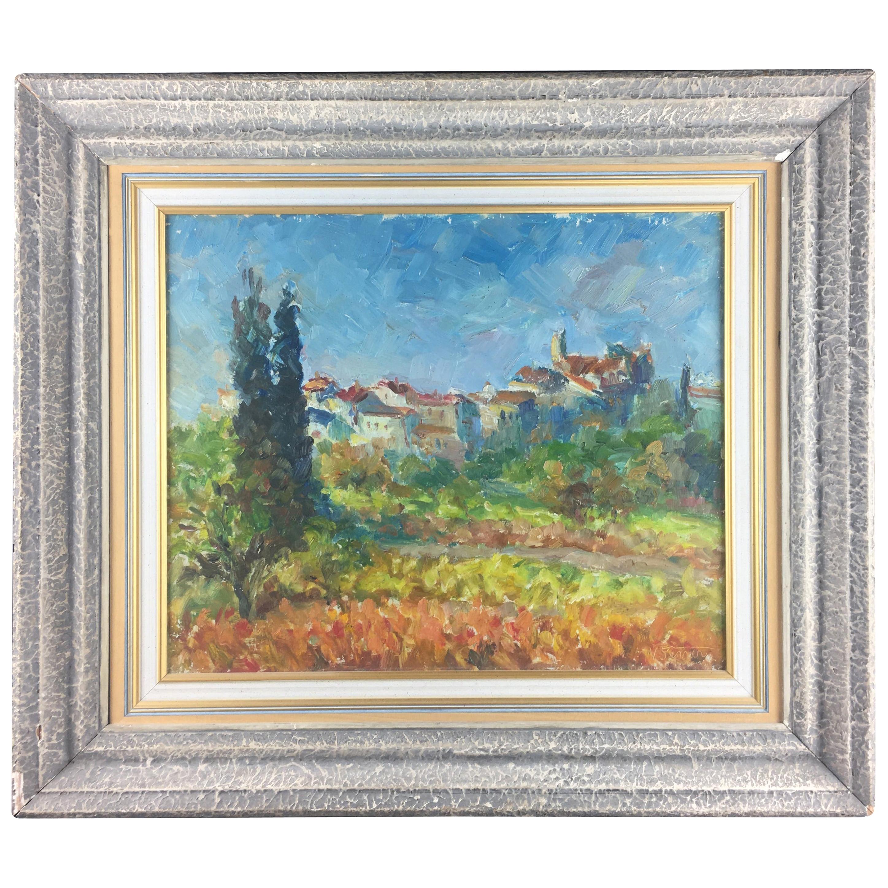 French Post-Impressionist Landscape Painting by Victor Ferreri