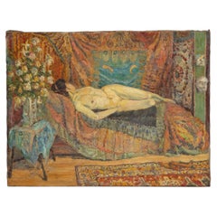 French Post-Impressionist Oil Painting of a Reclining Female Figure