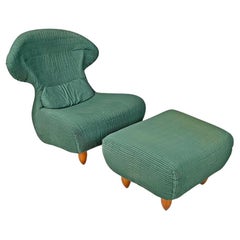 Sillón verde posmoderno francés Femina Body Annie Hiéronimus Ligne Rose, años 90