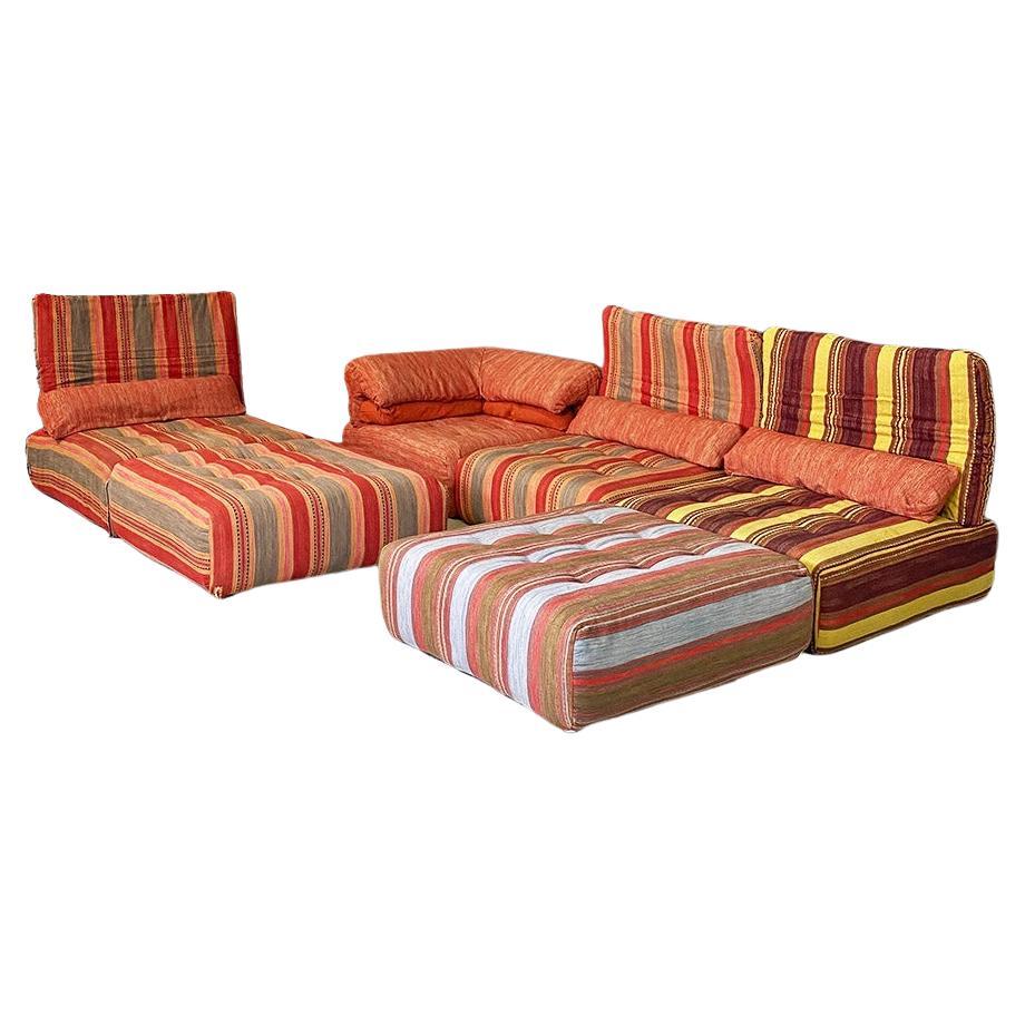 French post modern Voyage Immobile modular sofa by Studio Roche Bobois, 1990s For Sale