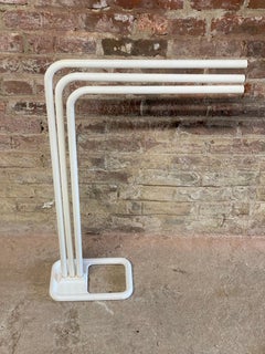 French Post Modern White Enamel Decotec Towel Rack