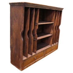 French Post Office Filing Shelf A useful rustic piece in pine