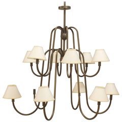 French Post-War Design ‘Royere Style’ Twelve-Arm Chandelier