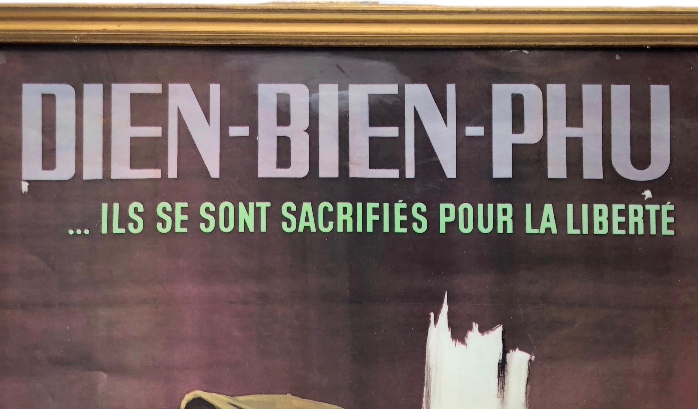 Mid-Century Modern French Poster in Memory of Soldiers Fallen in Dien Bien Phù, Signed Paul Colin For Sale