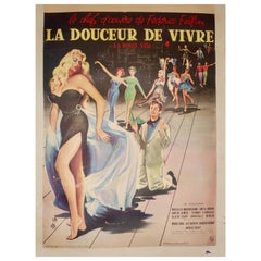 Vintage French Poster "La Douceur De Vivre", La Dolce VITA, by Federico Fellini, 1960