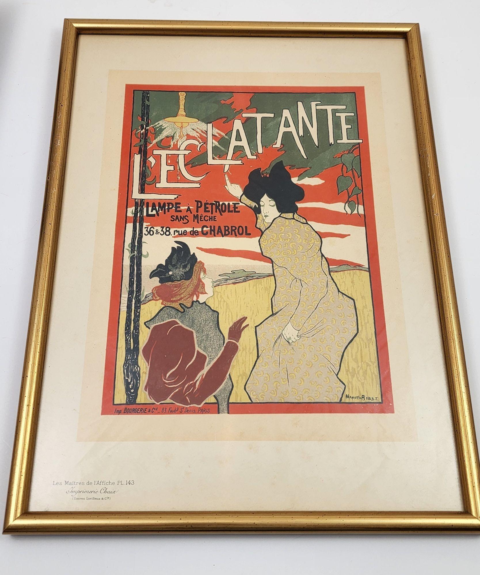 French Poster L'Eclatante Lampe à Pétrole sans Mèche 1895 For Sale 3