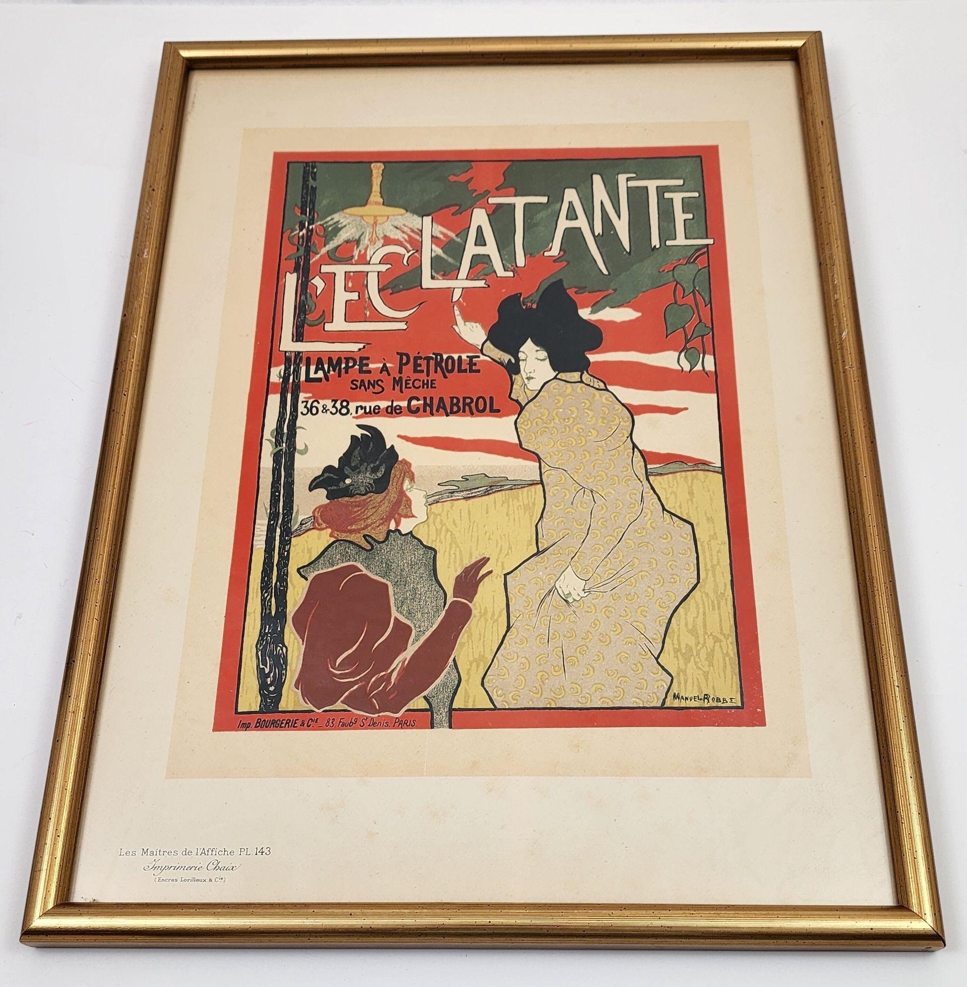 French Provincial French Poster L'Eclatante Lampe à Pétrole sans Mèche 1895 For Sale