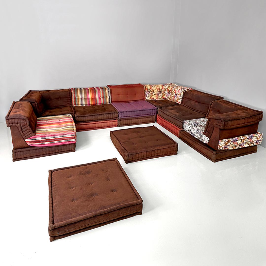French Postmodern Modular Sofa Mah Jong by Hans Hopfer for Roche Bobois, 2000s In Fair Condition For Sale In MIlano, IT
