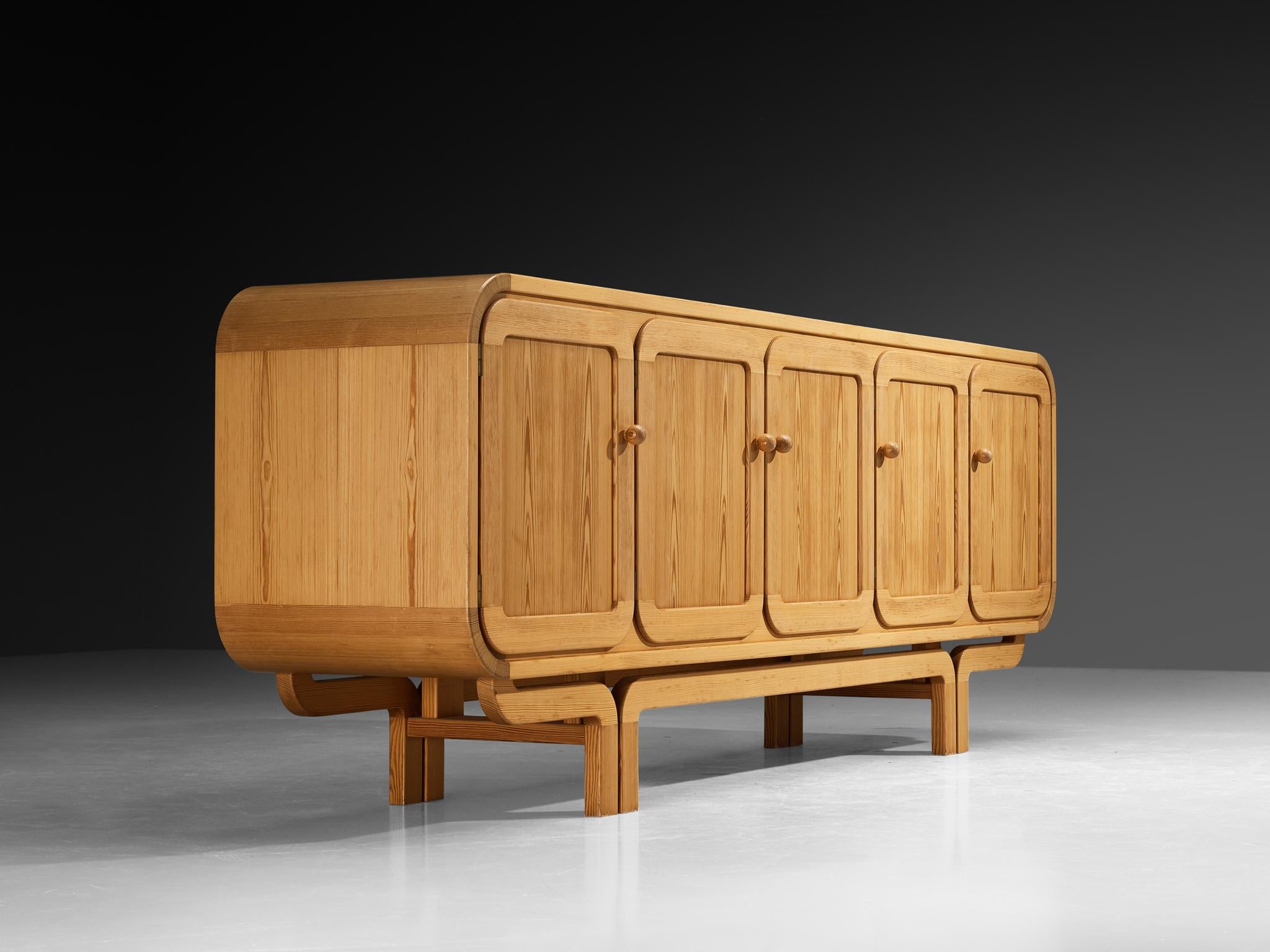 Late 20th Century French Postmodern Sideboard in Pine For Sale