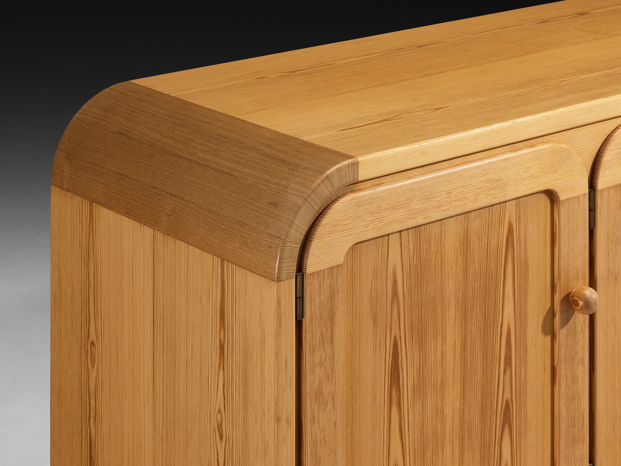 French Postmodern Sideboard in Pine For Sale 1