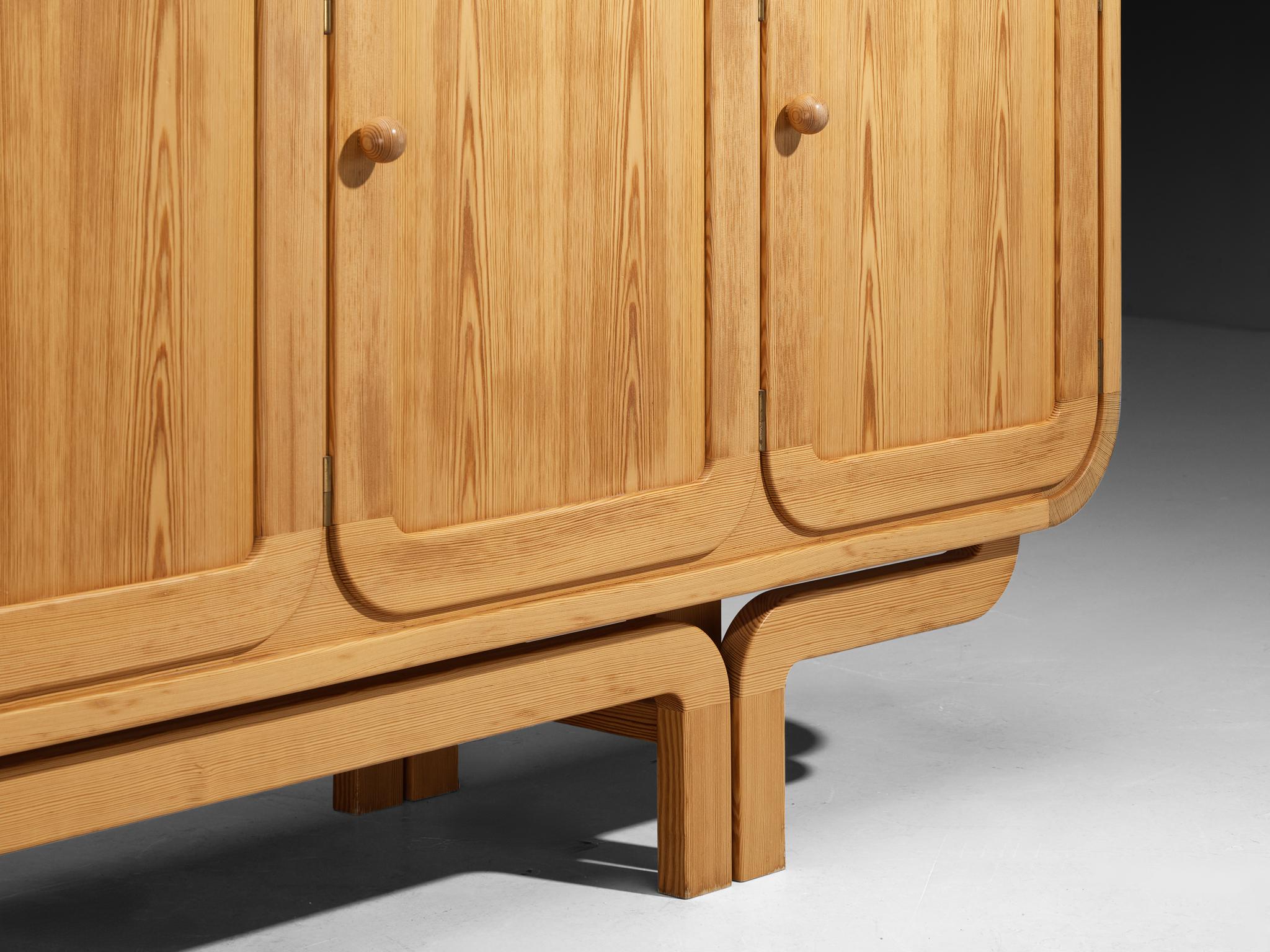 French Postmodern Sideboard in Pine For Sale 4