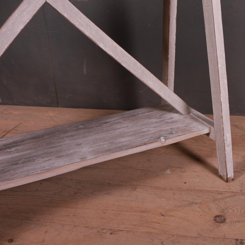 Painted French Potboard Trestle Table