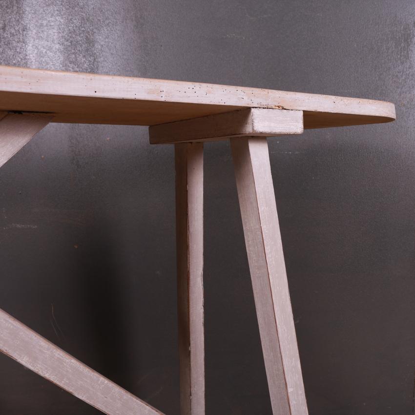 19th Century French Potboard Trestle Table