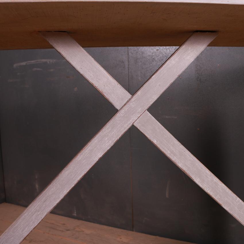Oak French Potboard Trestle Table