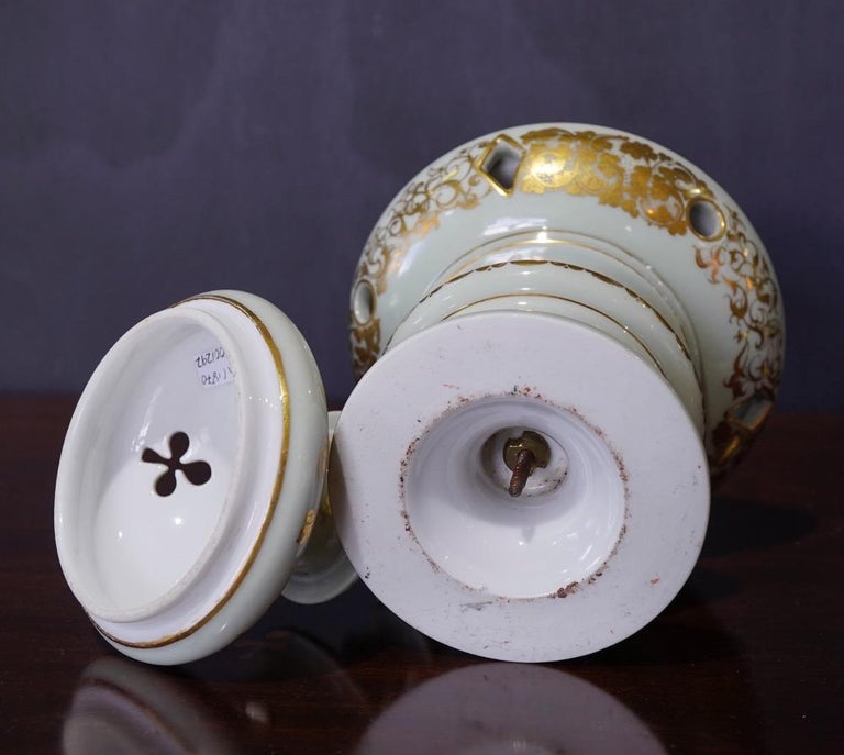 French Potpourri Vase, Celadon Ground, circa 1870 For Sale at 1stDibs