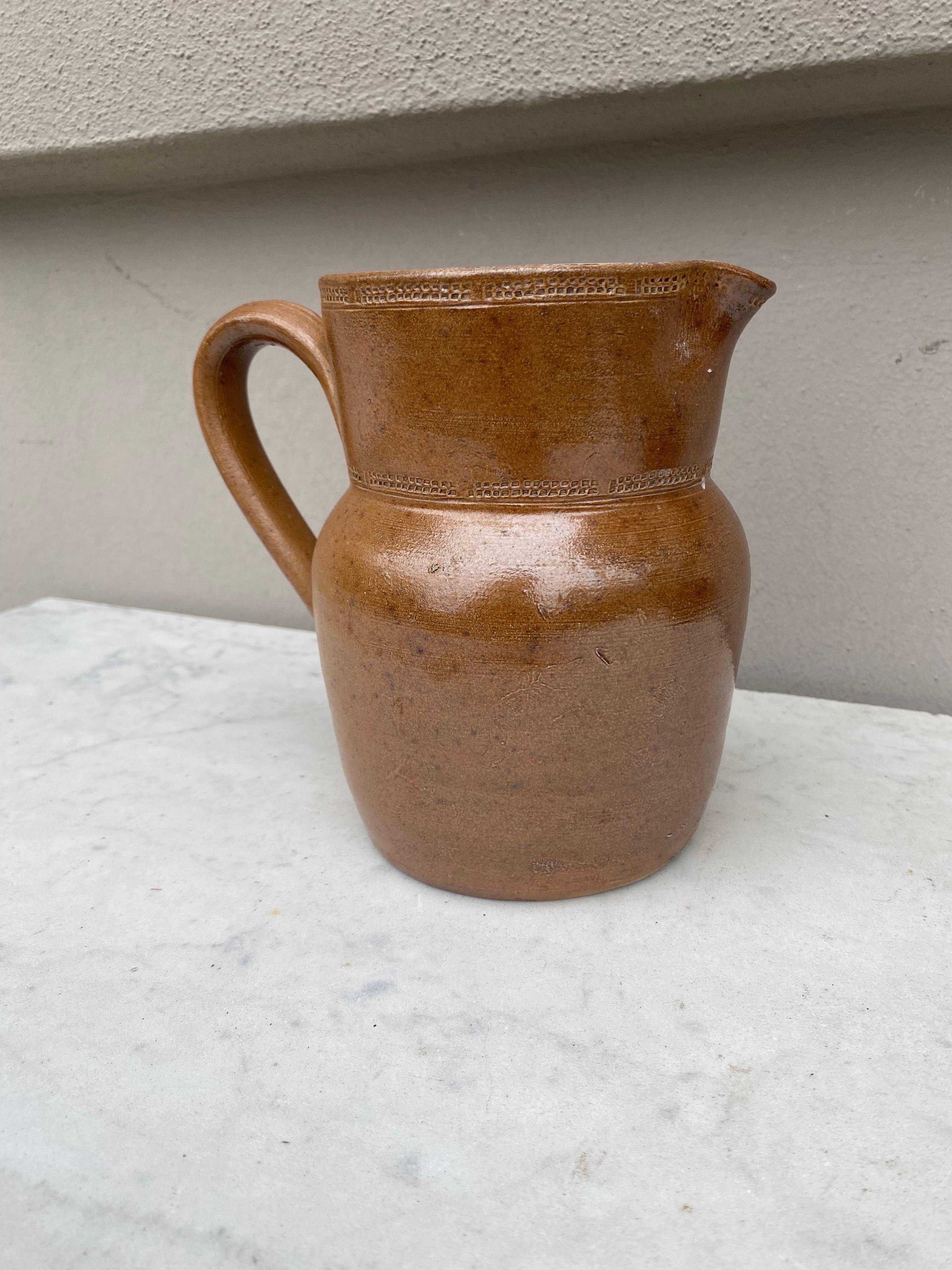 French Pottery Pitcher, Circa 1900 In Good Condition For Sale In Austin, TX