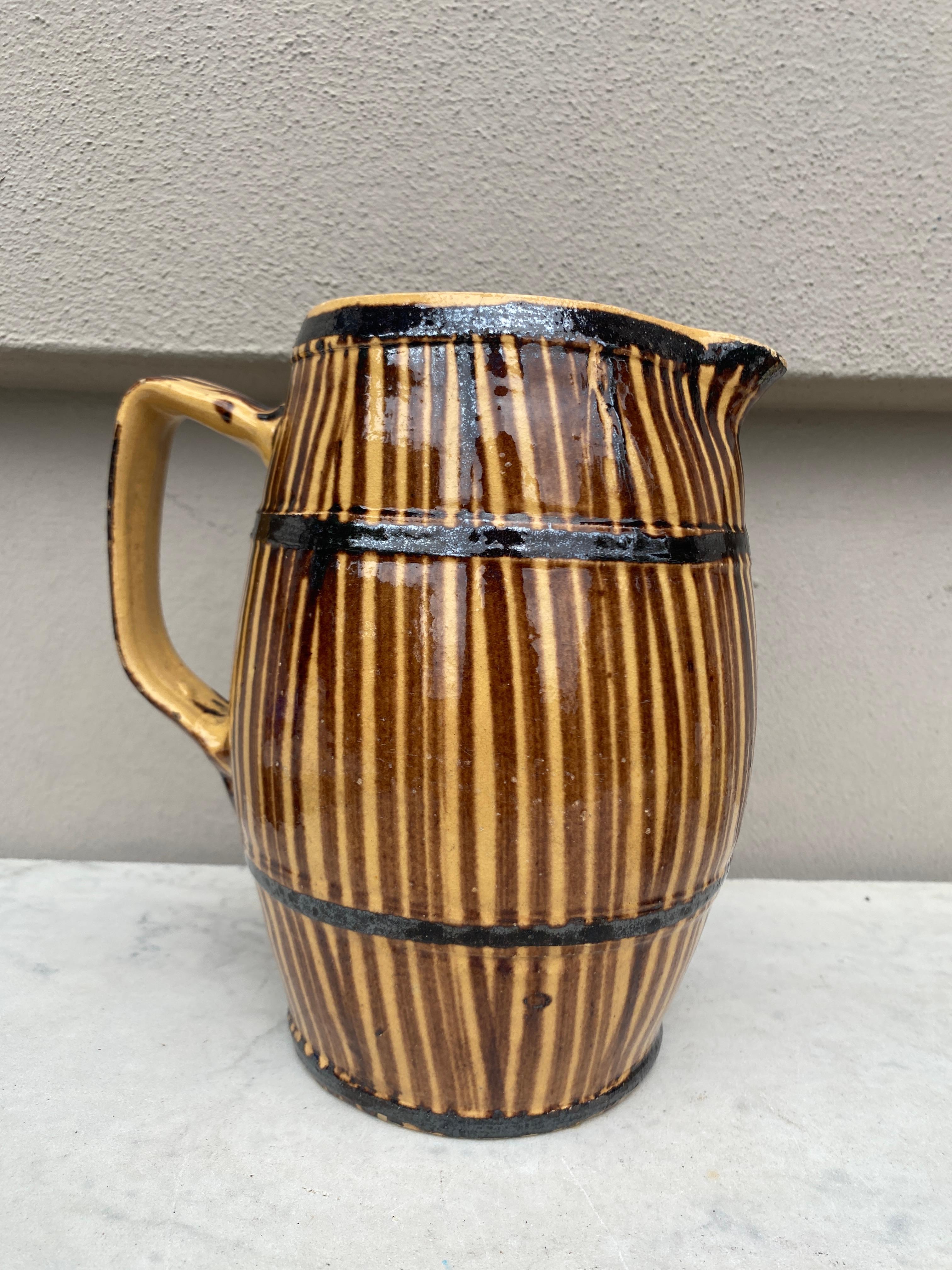 Französisch Keramik Krug Savoie , CIRCA 1890.