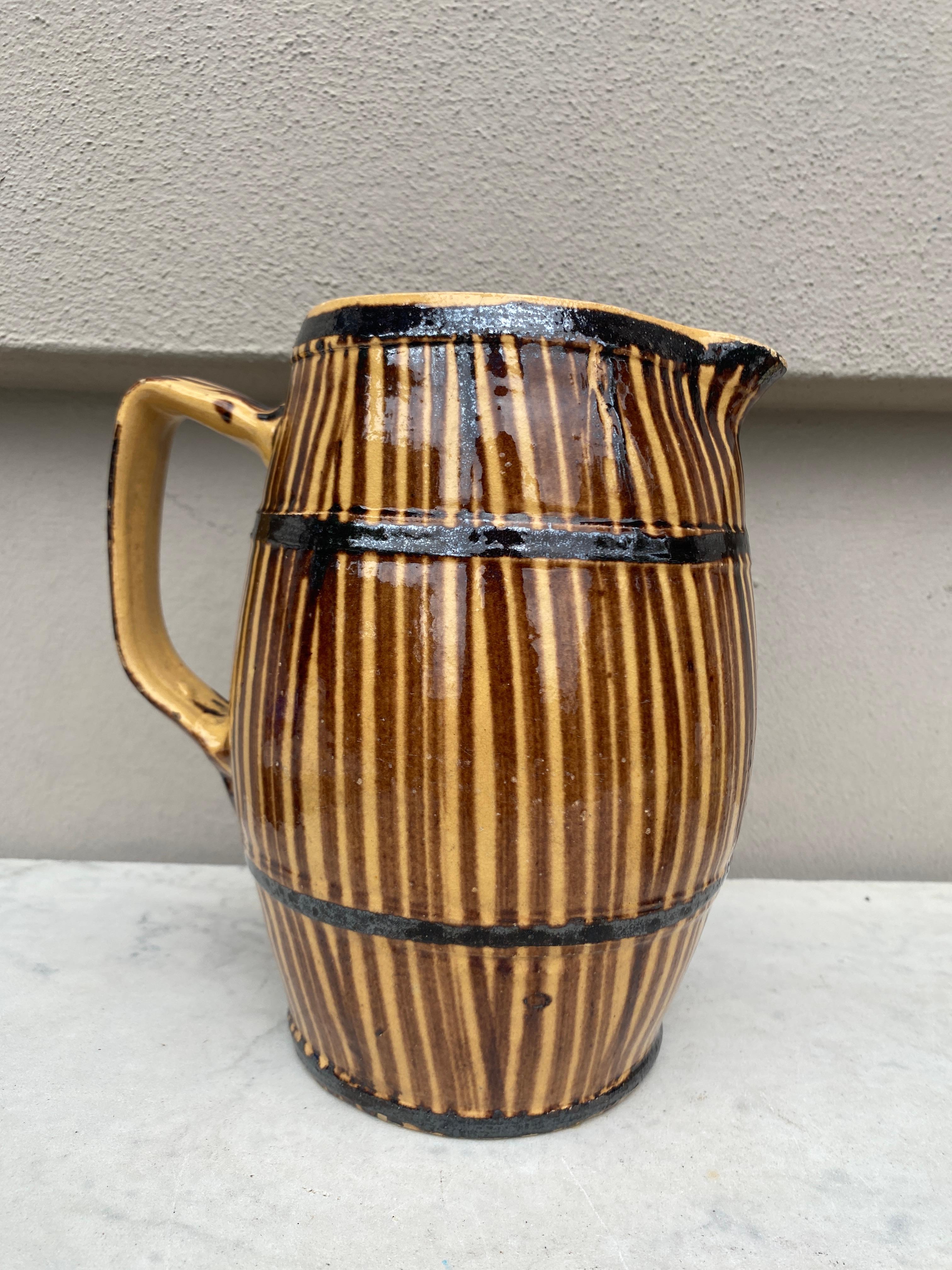 French Pottery Pitcher Savoie , Circa 1890.