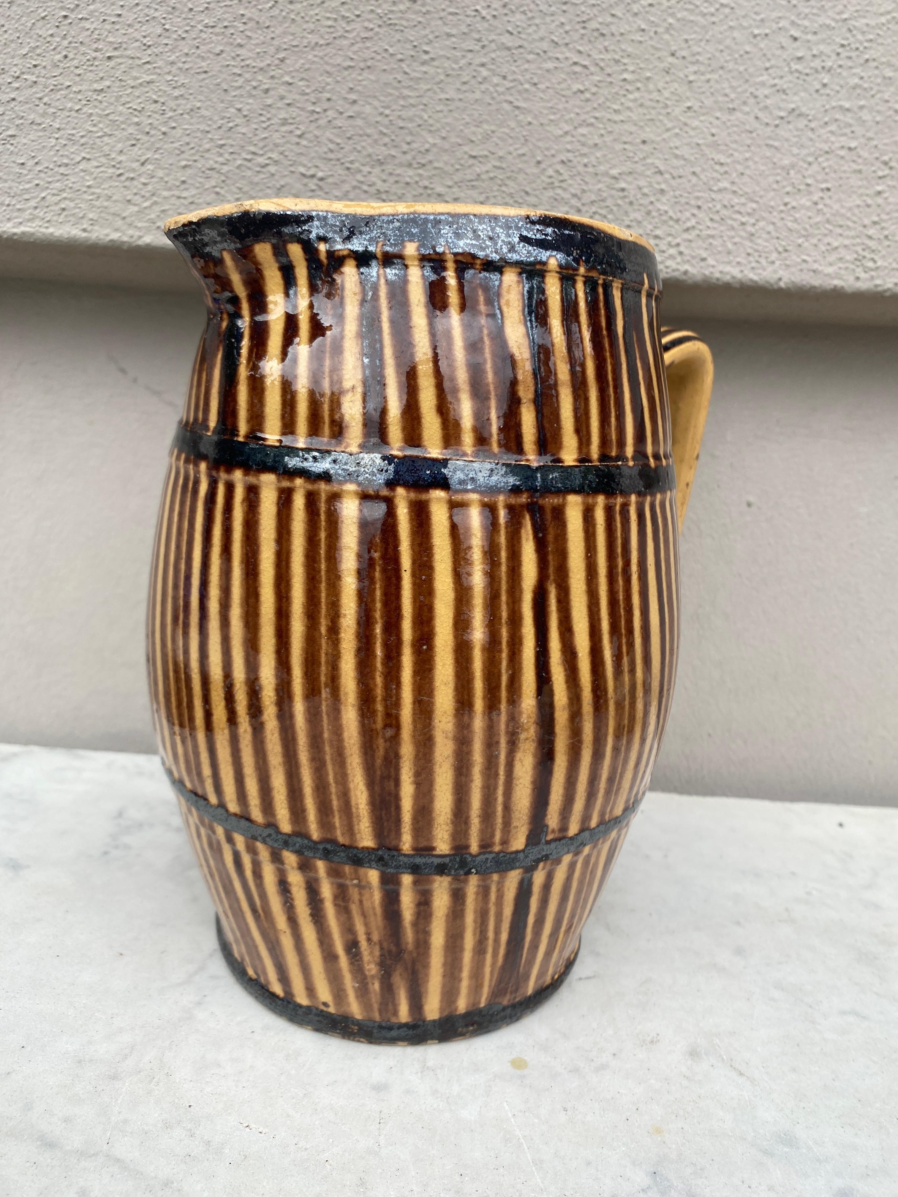 French Pottery Pitcher Savoie , Circa 1890 In Good Condition For Sale In Austin, TX