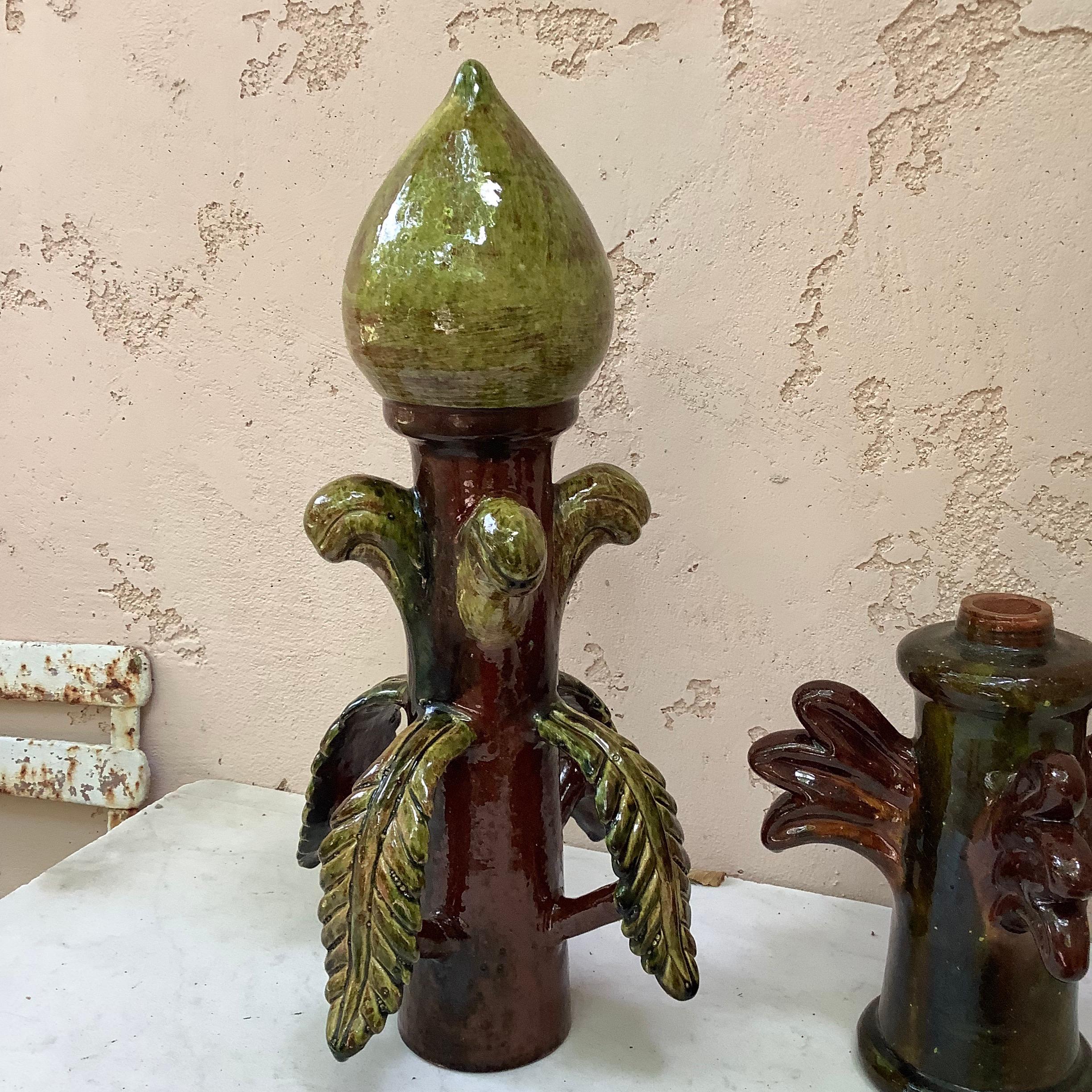French Pottery Roof Finial Bavent Normandy In Good Condition For Sale In Austin, TX