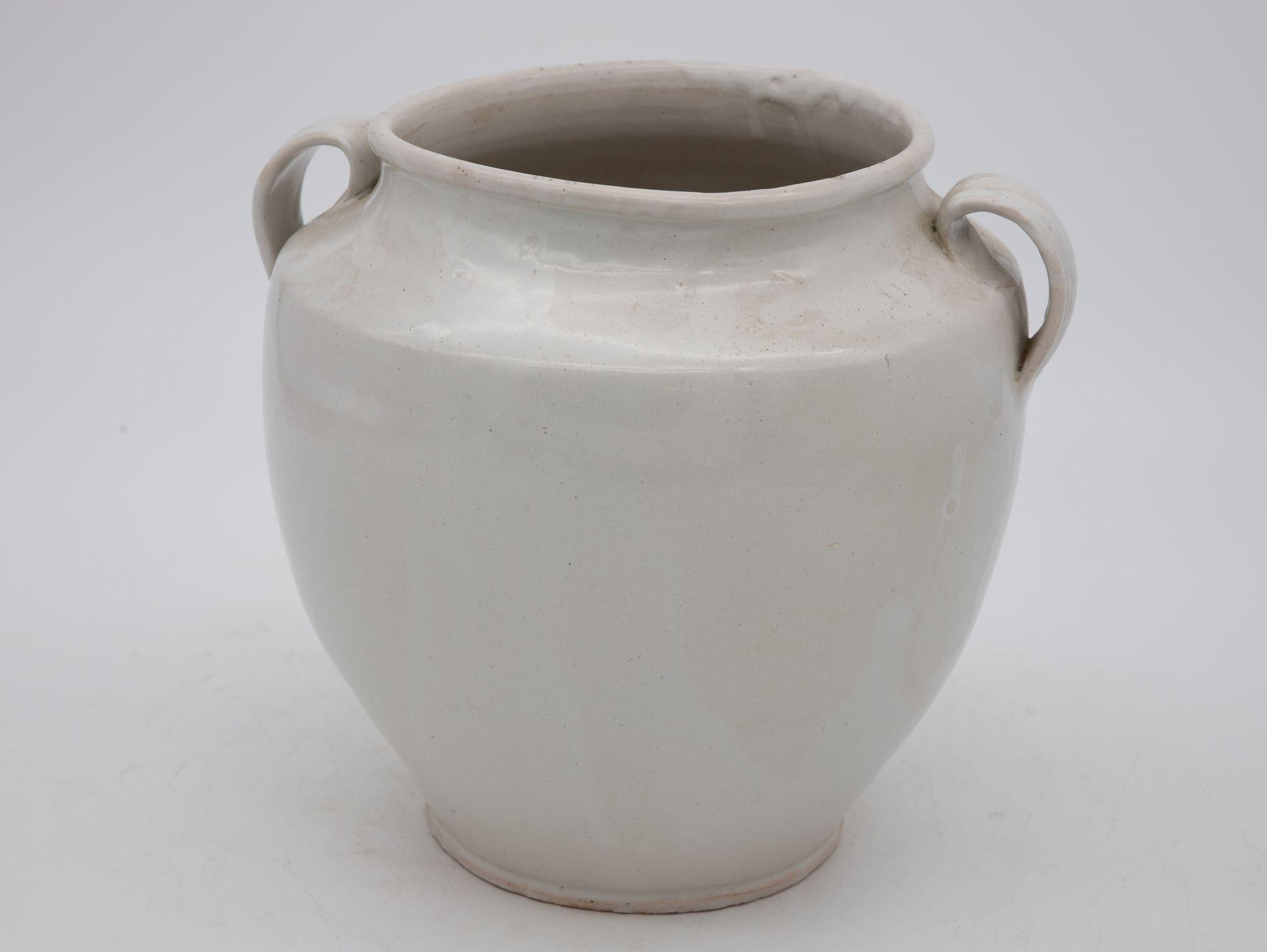 Ceramic French Pottery Urn with Handles, 20th Century