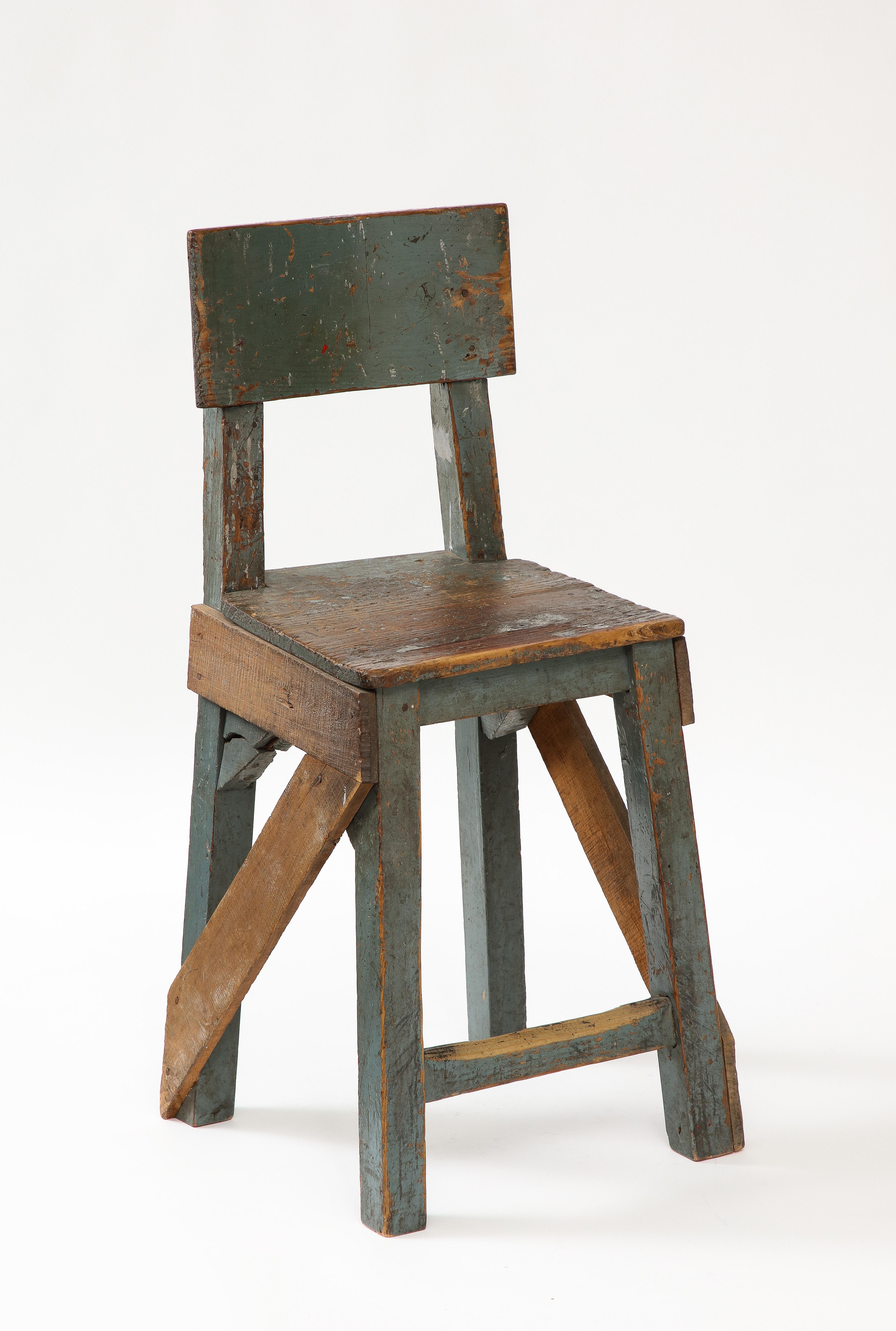 French Primitive Artist’s Chair, c. 1950 For Sale 9