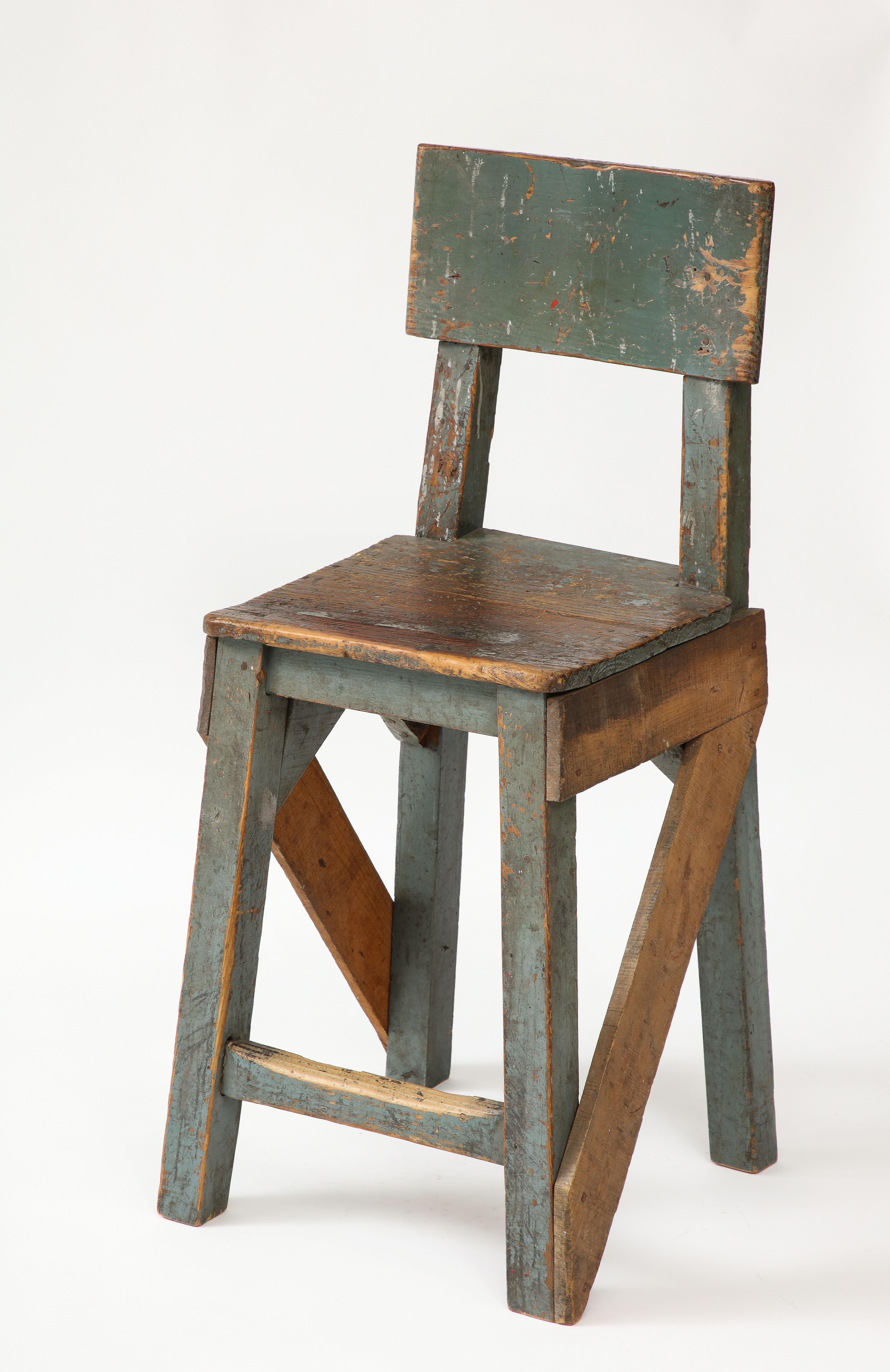 Mid-Century Modern Chaise d'artiste primitive française, c. 1950 en vente