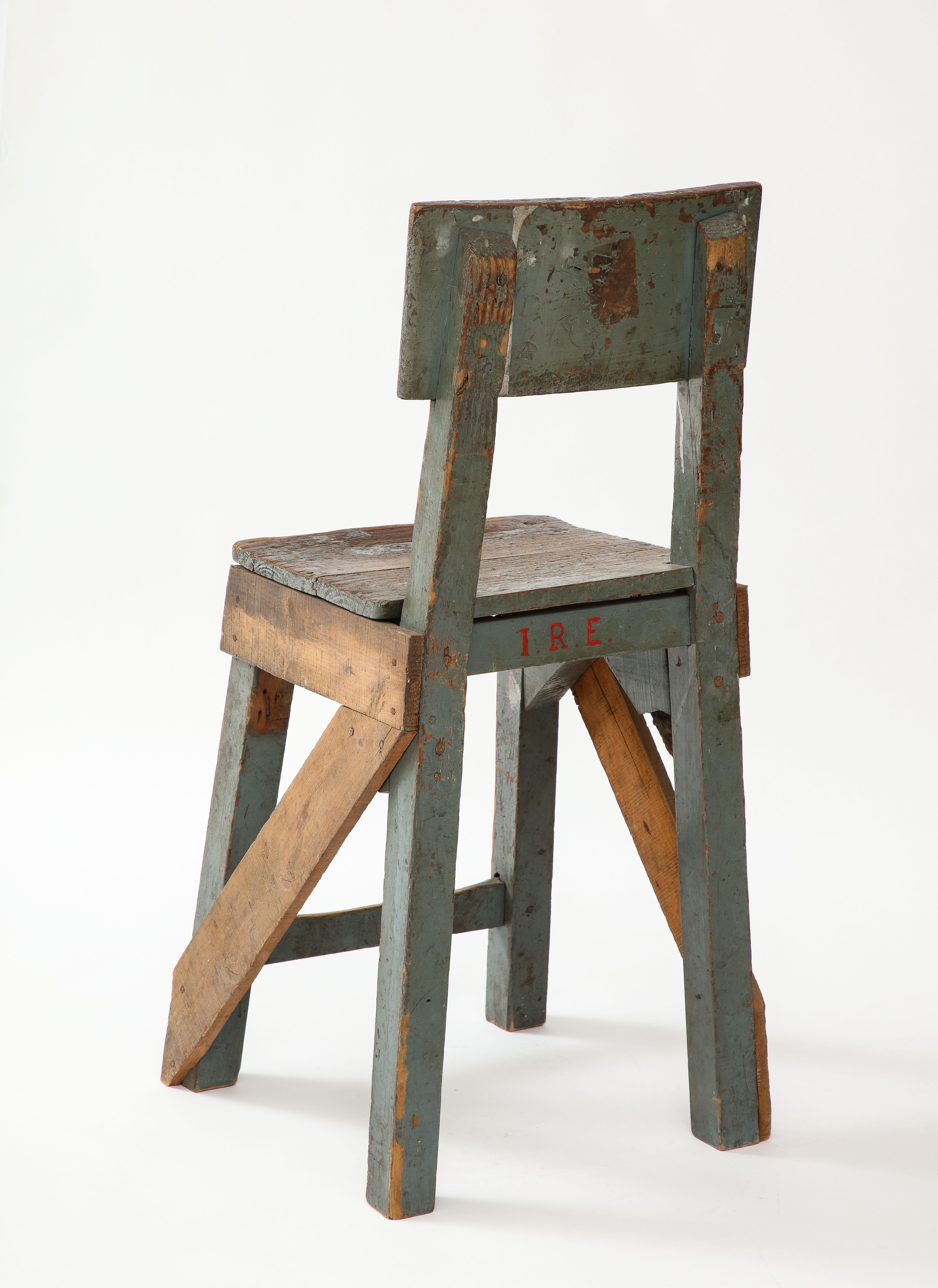Hêtre Chaise d'artiste primitive française, c. 1950 en vente