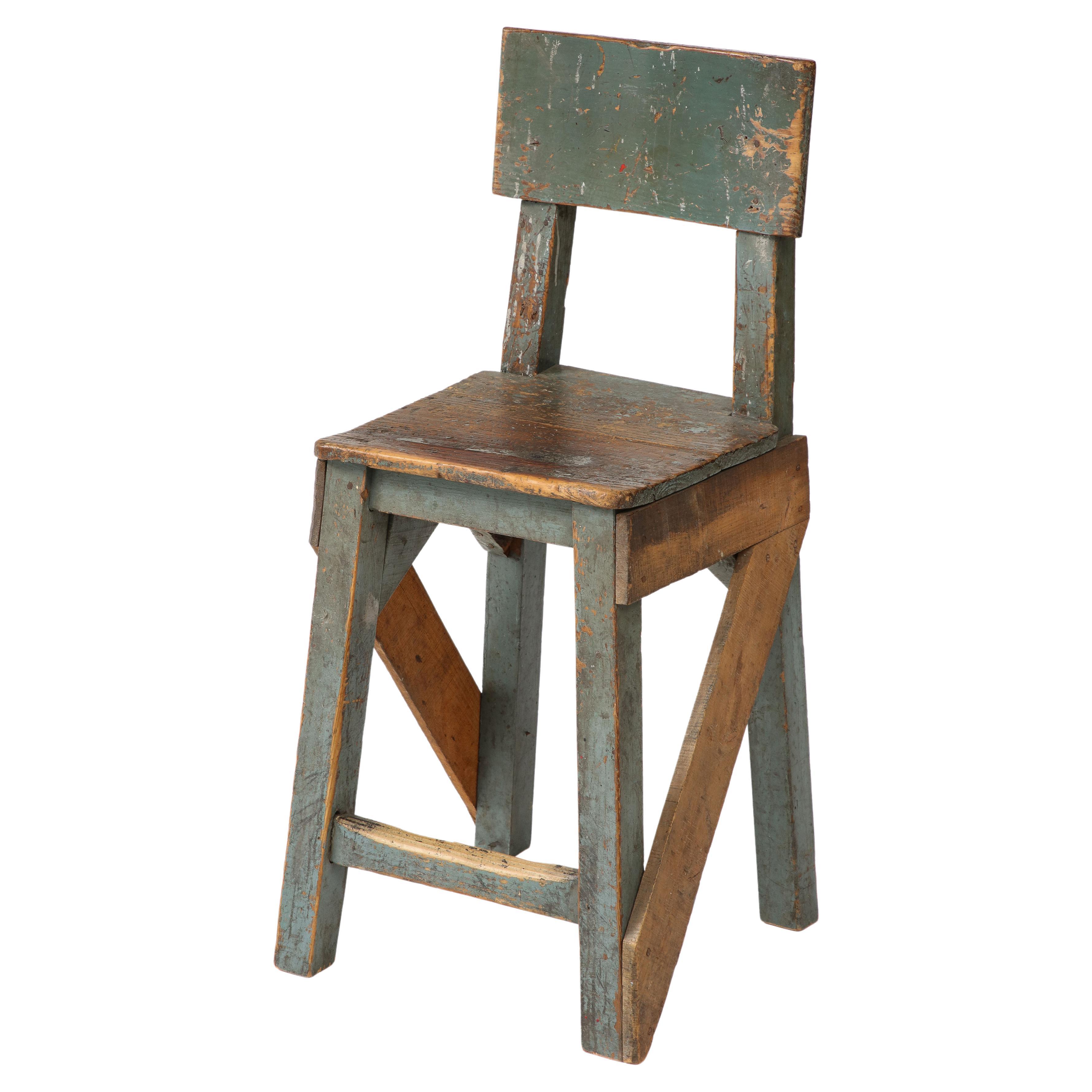 French Primitive Artist’s Chair, c. 1950 For Sale