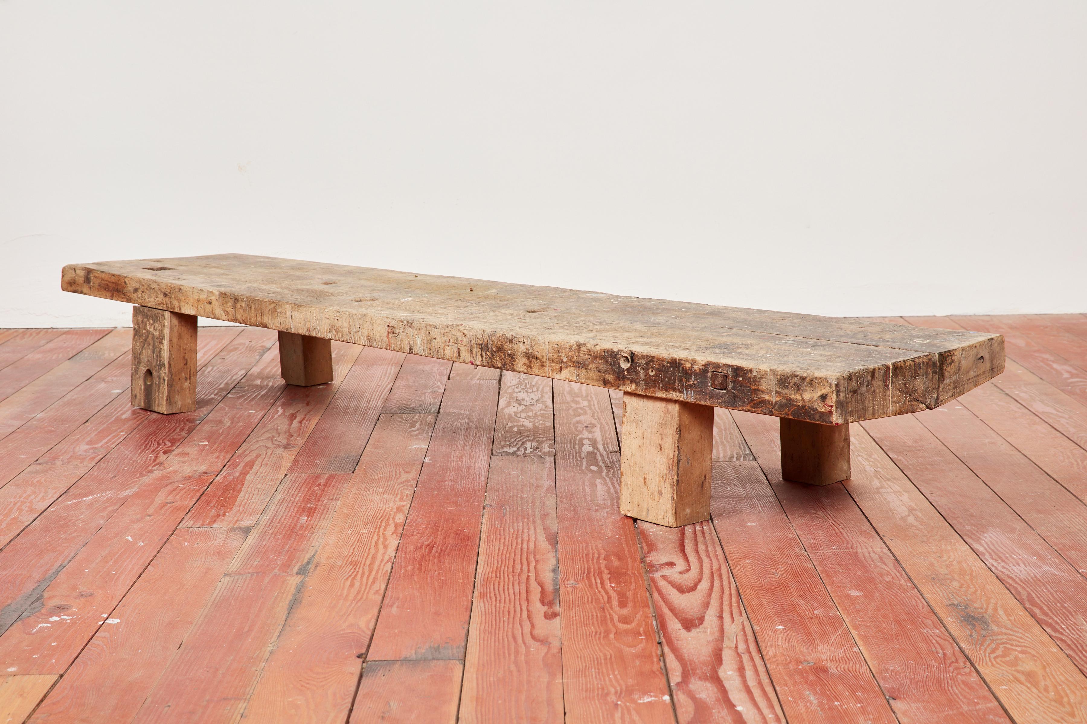 French primitive bench with wonderful patina and character
Solid and impressive in size.
