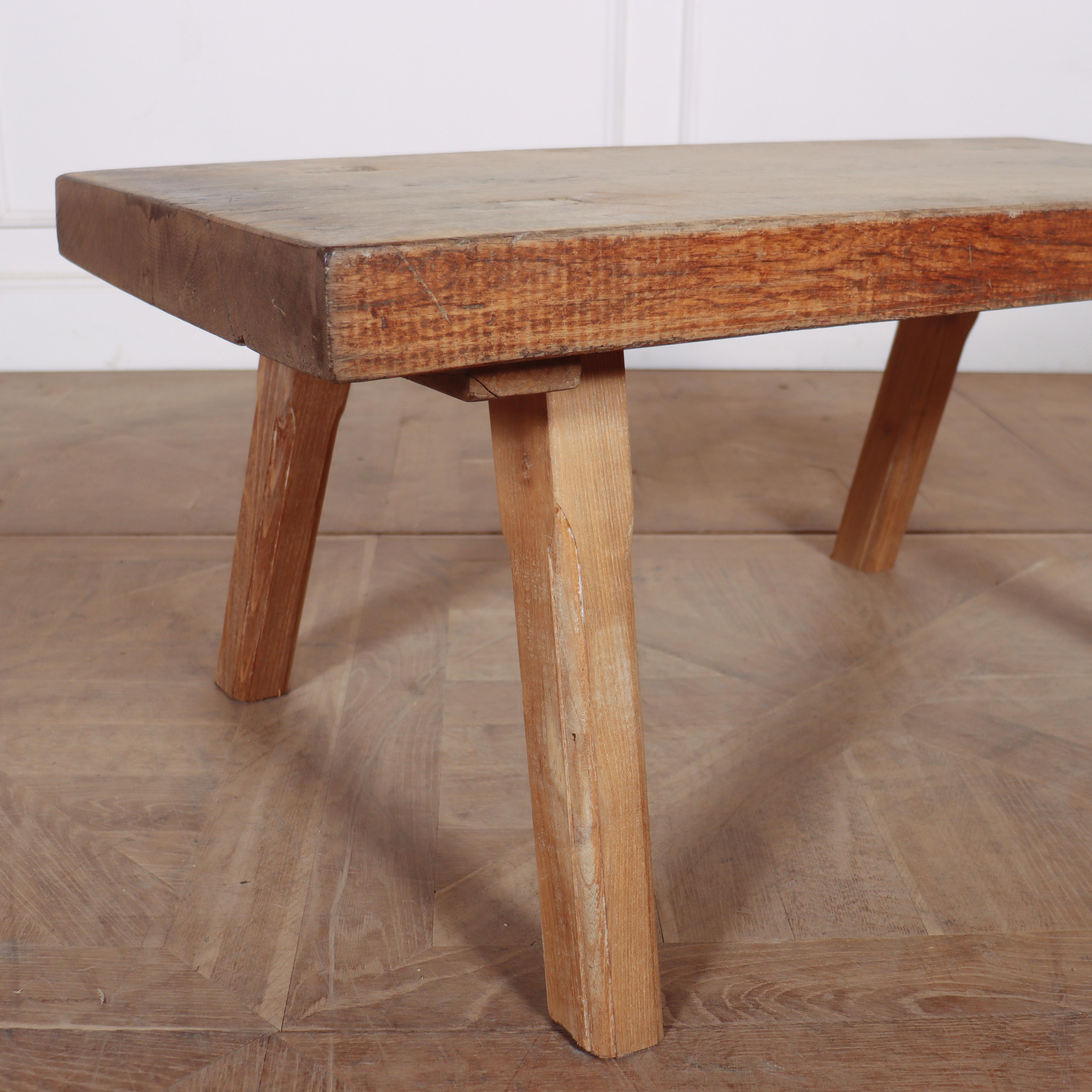 Oak French Primitive Coffee Table For Sale