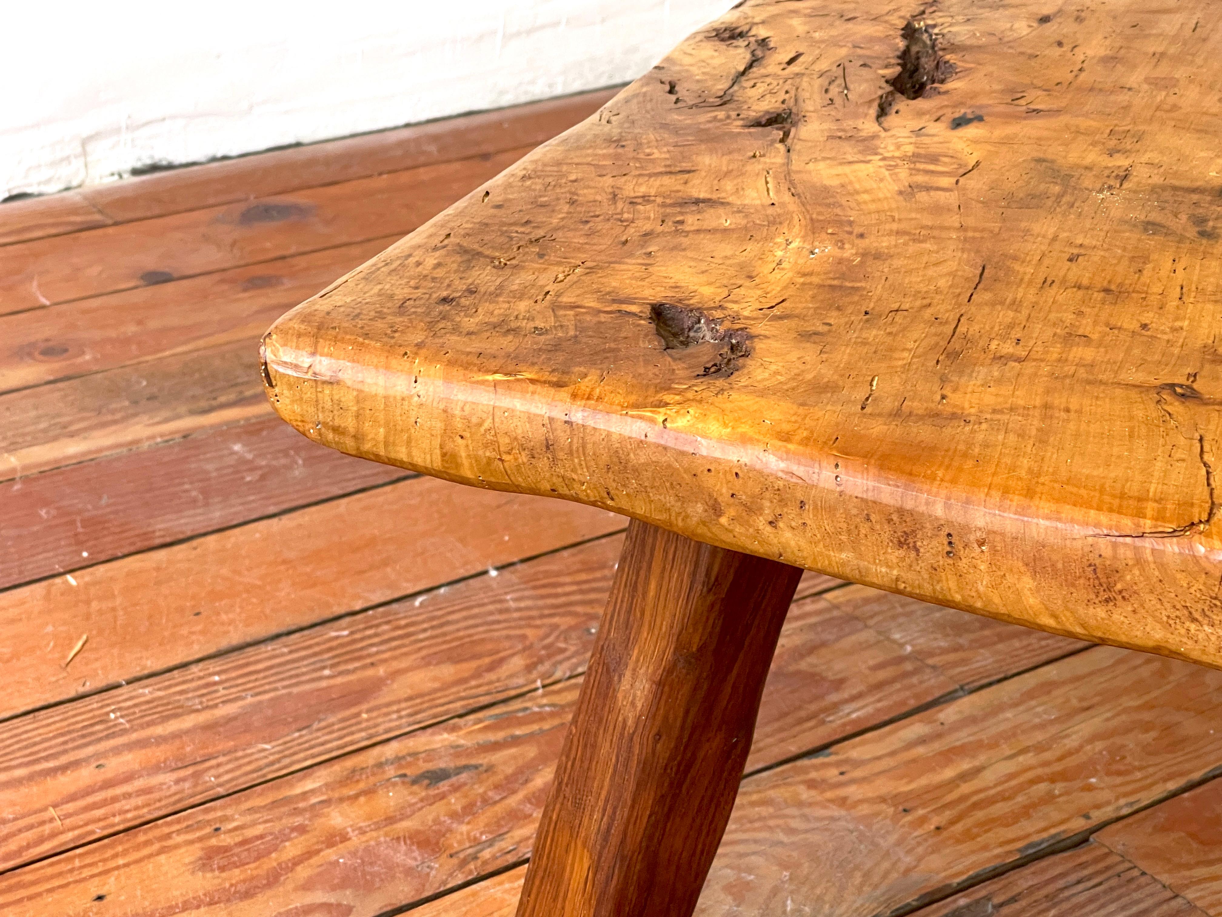 French Primitive Coffee Table in Elm 1