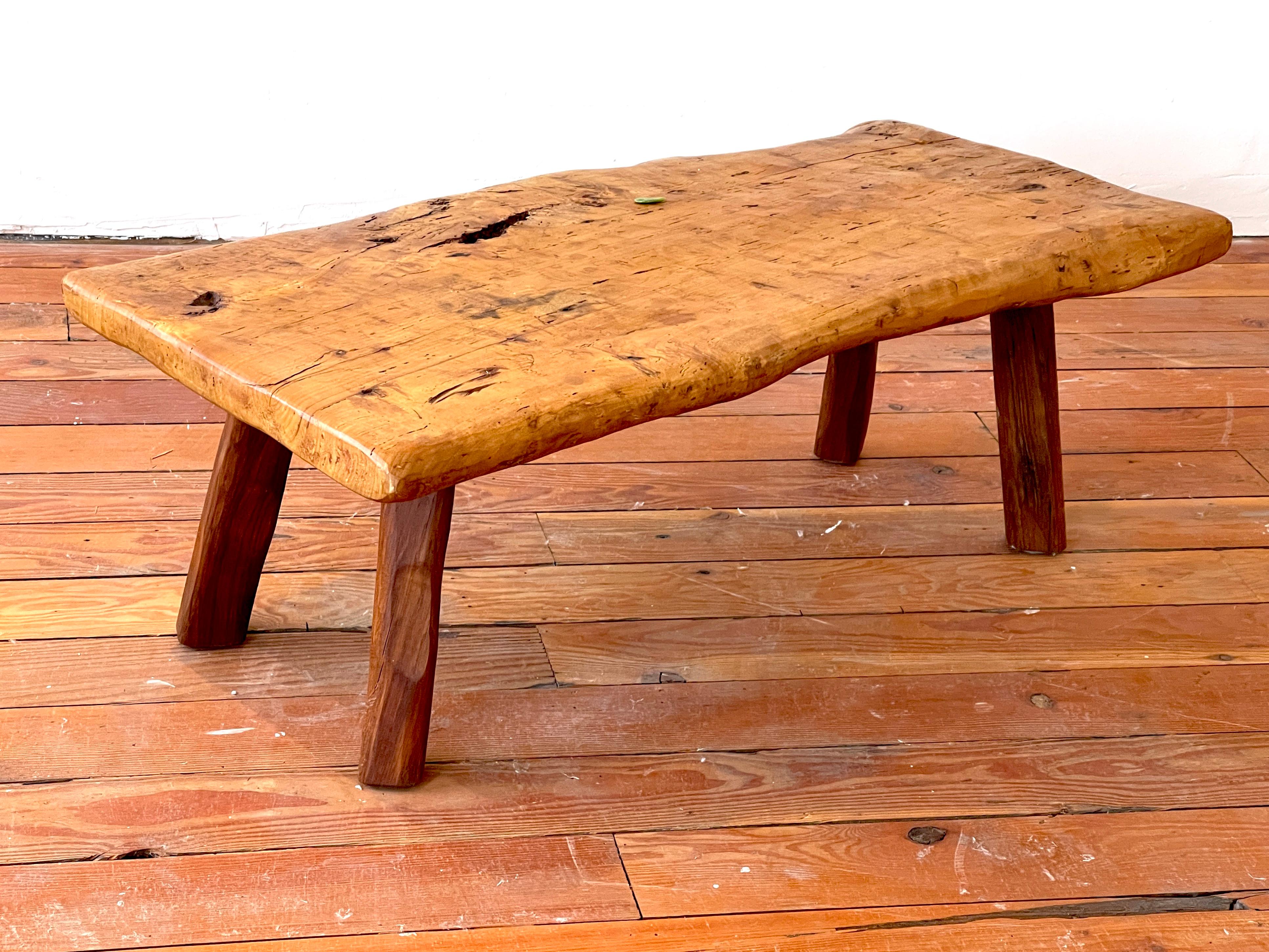 French Primitive Coffee Table in Elm 5