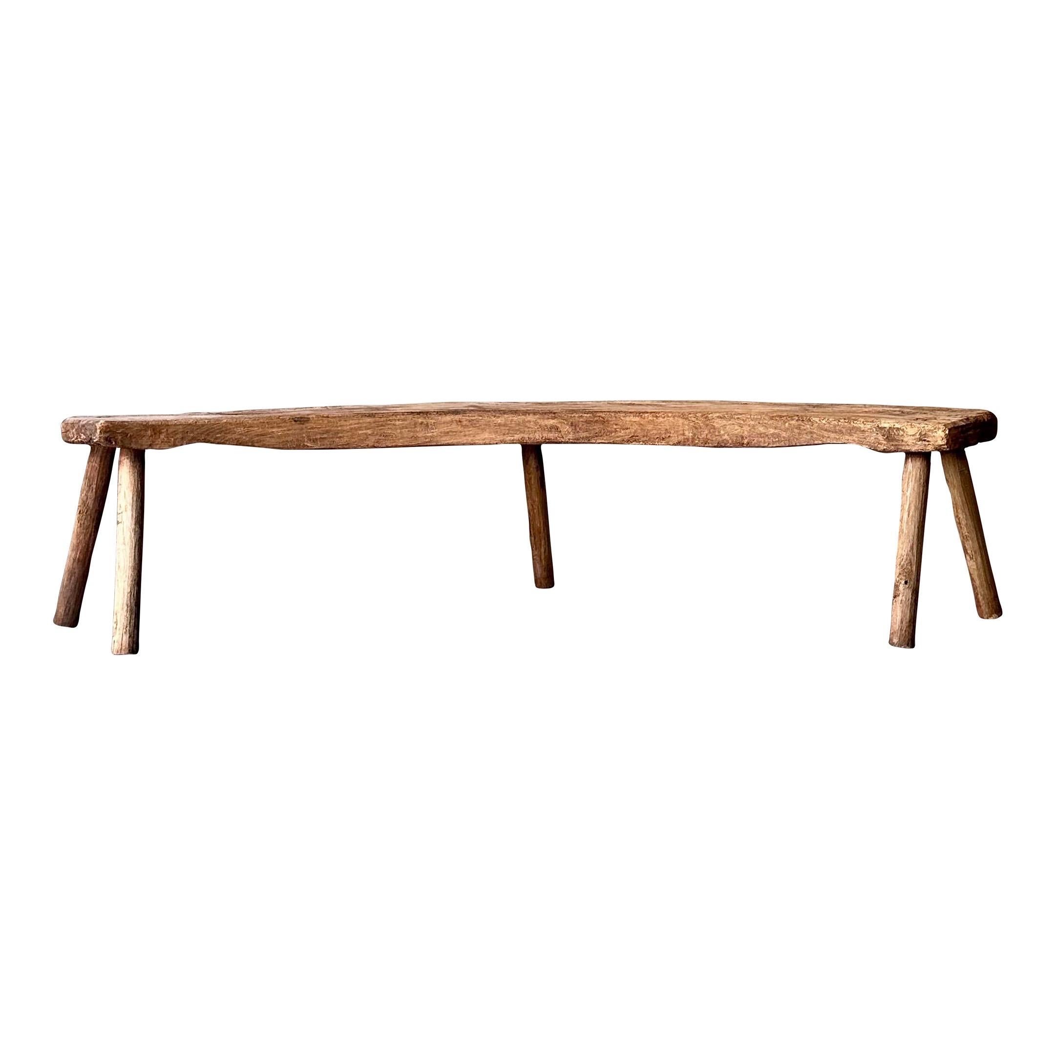 French Primitive Curved Bench For Sale