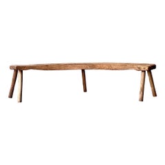 French Primitive Curved Bench