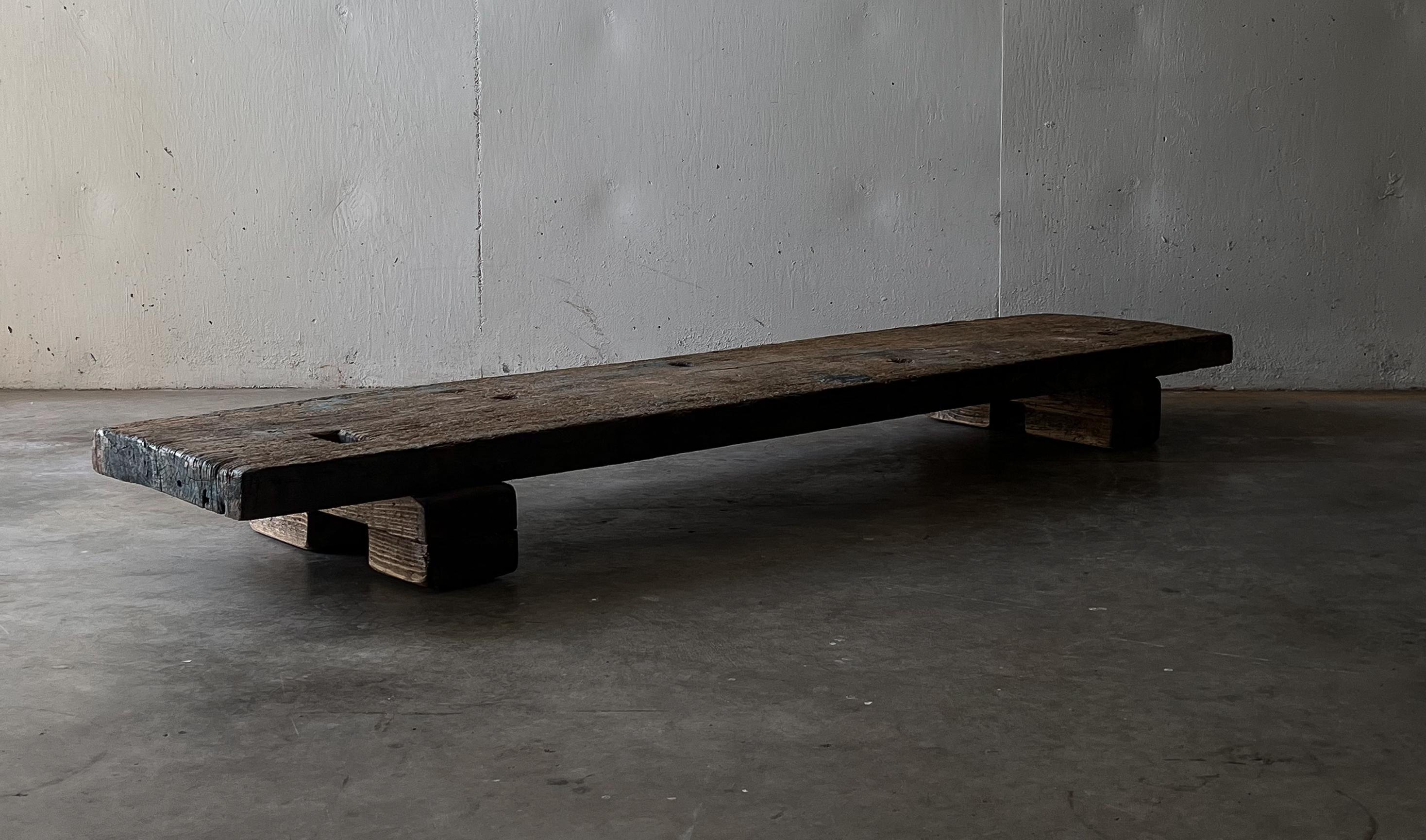 French Primitive Low Coffee Table with Amazing Patina.
