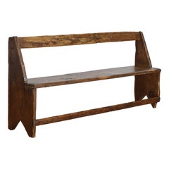 French Primitive Pinewood Bench, Late 17th to Early 18th Century