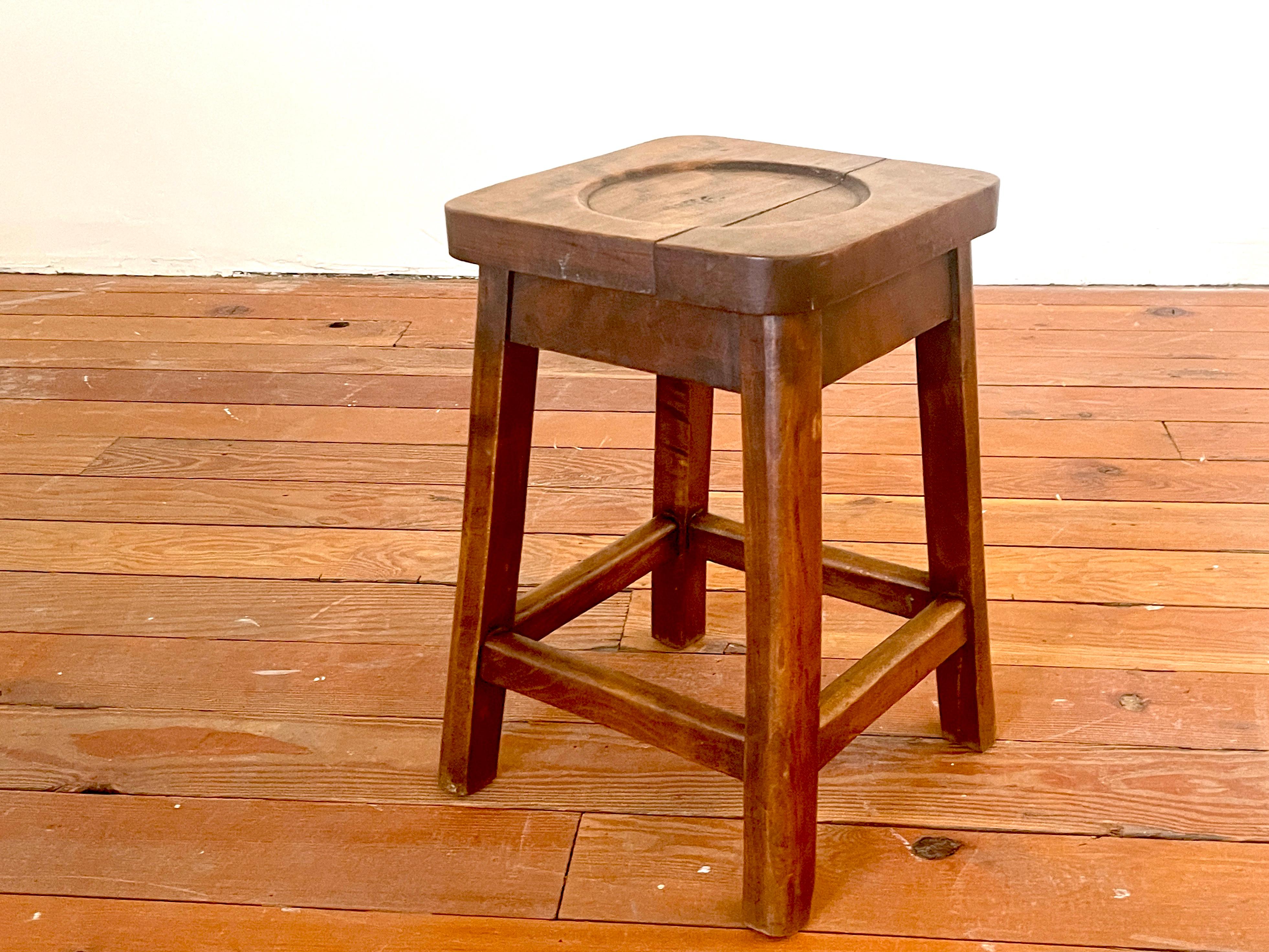 French Primitive Side Stool For Sale 1