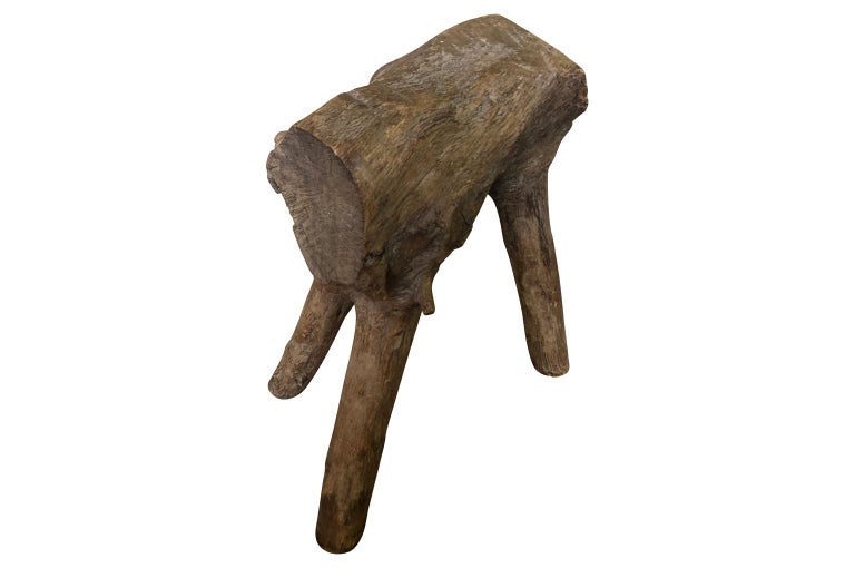 A very delightful and primitive stool from the Ardeche region of France. Very sturdy and very organic in feel.